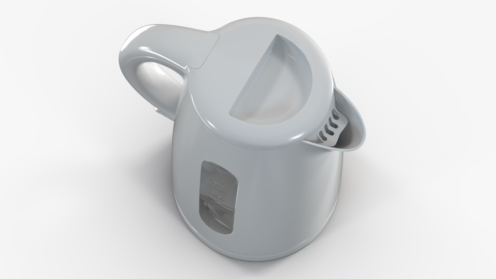 Plastic Electric Kettle with Water 3D model