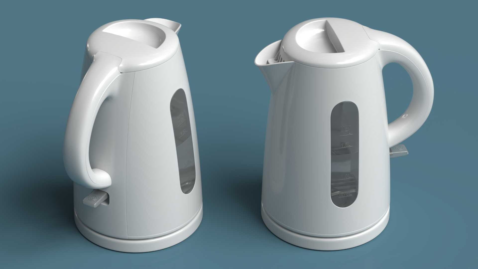 Plastic Electric Kettle with Water 3D model