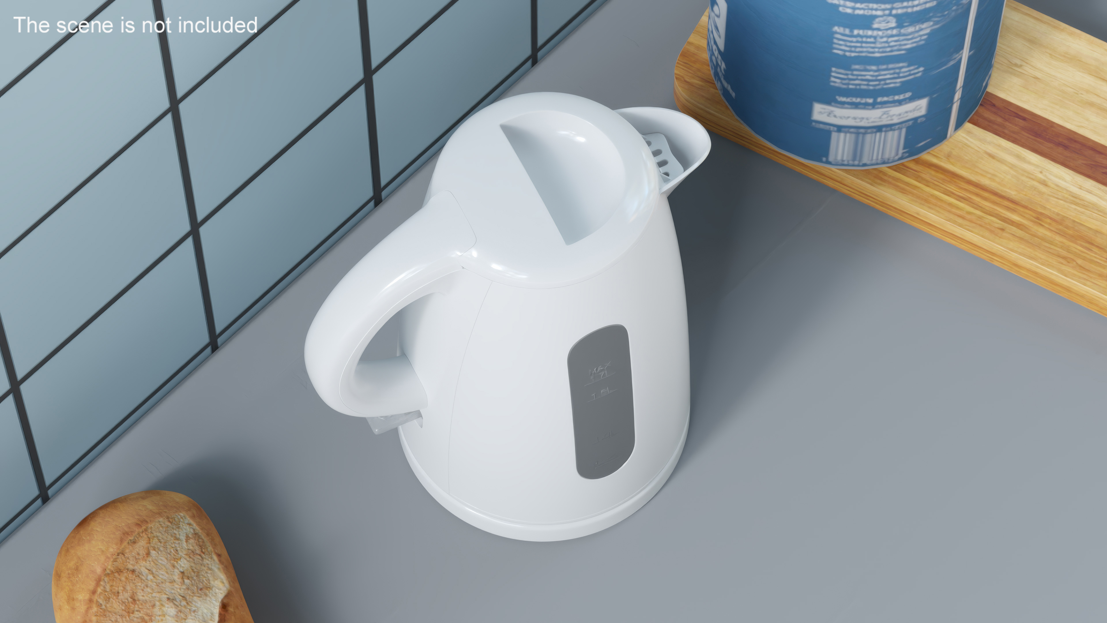 Plastic Electric Kettle with Water 3D model