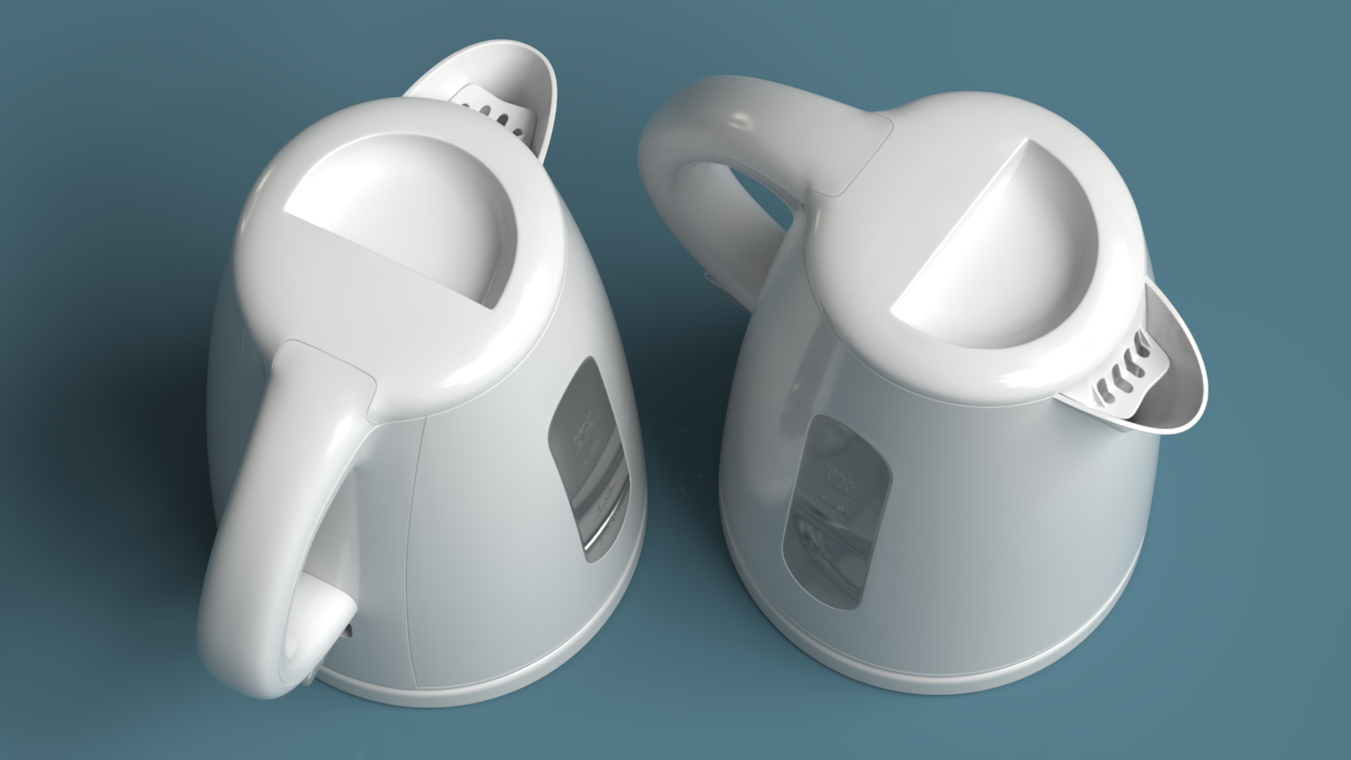 Plastic Electric Kettle with Water 3D model