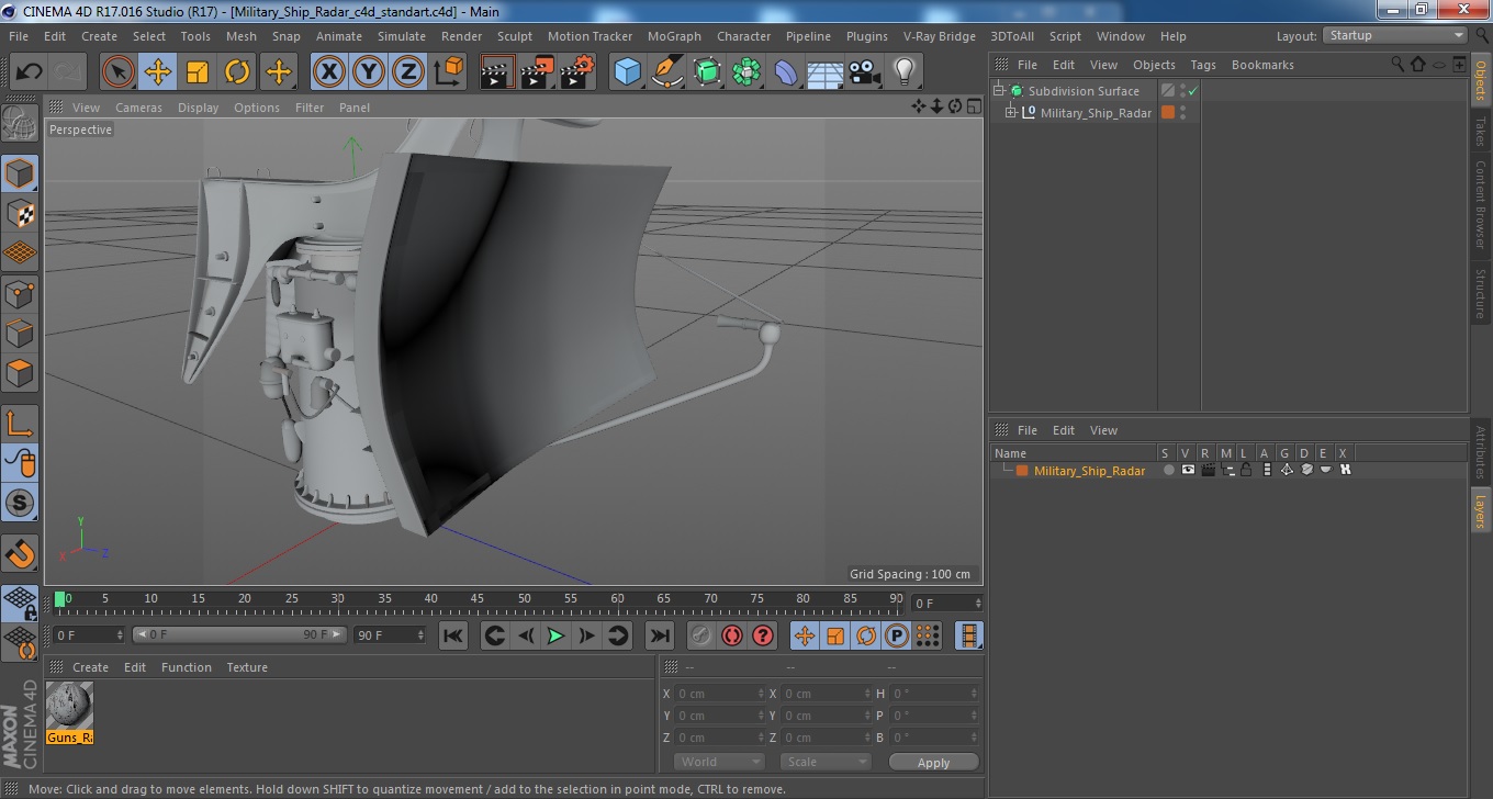 Military Ship Radar 3D model
