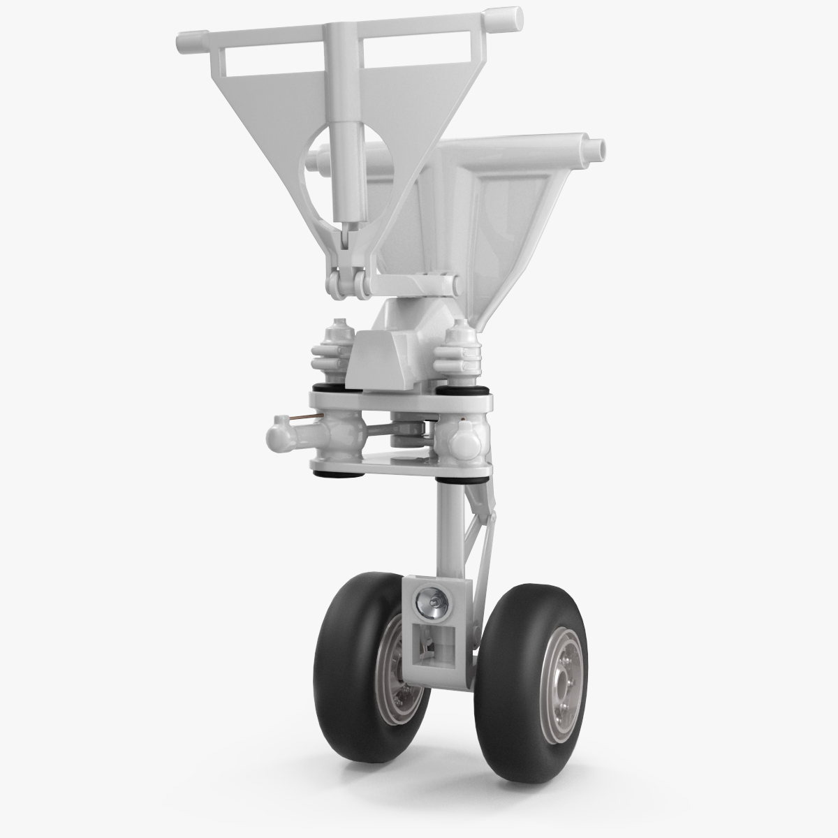 Aircraft Jet Front Landing Gear 3D Model, view 4