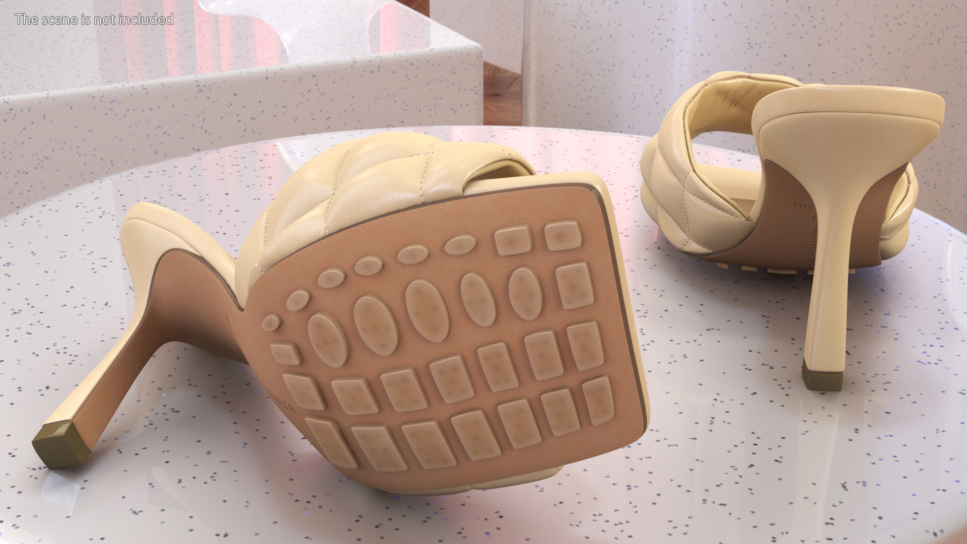 3D model Leather Heeled Mules Bottega Veneta