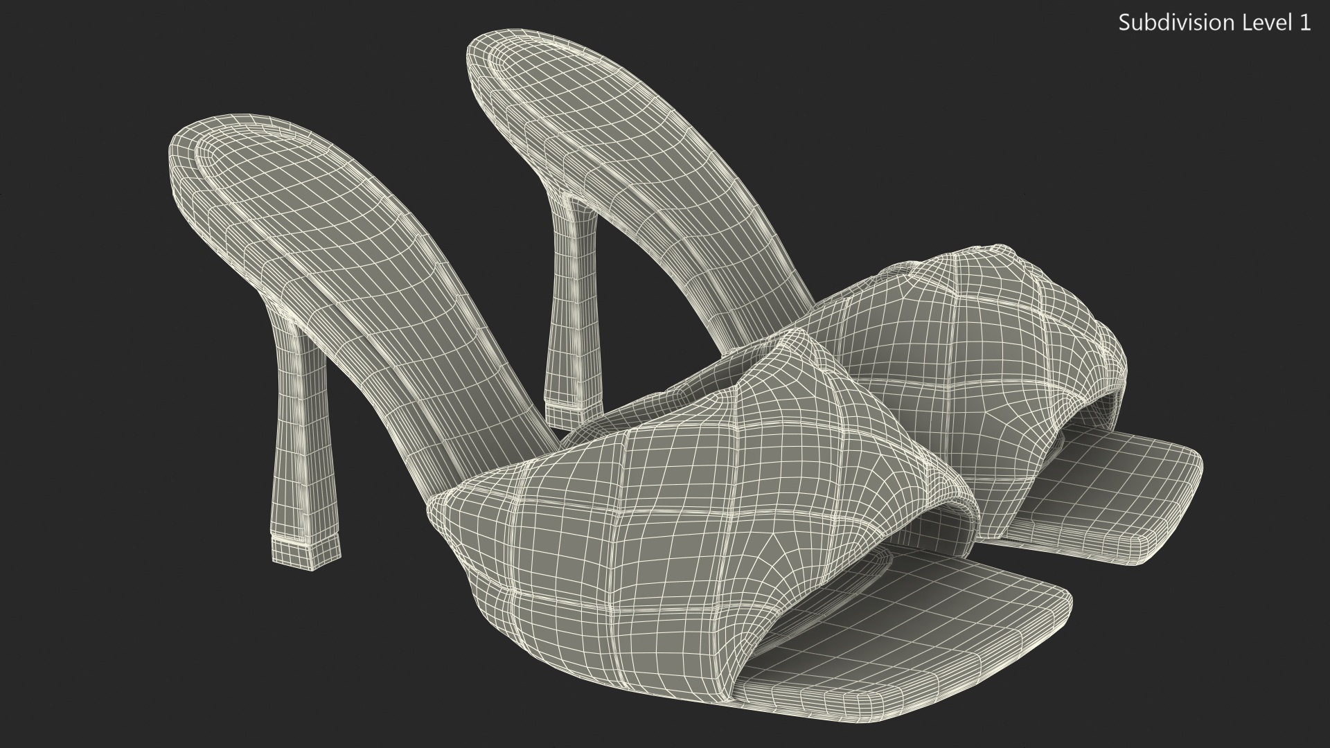 3D model Leather Heeled Mules Bottega Veneta