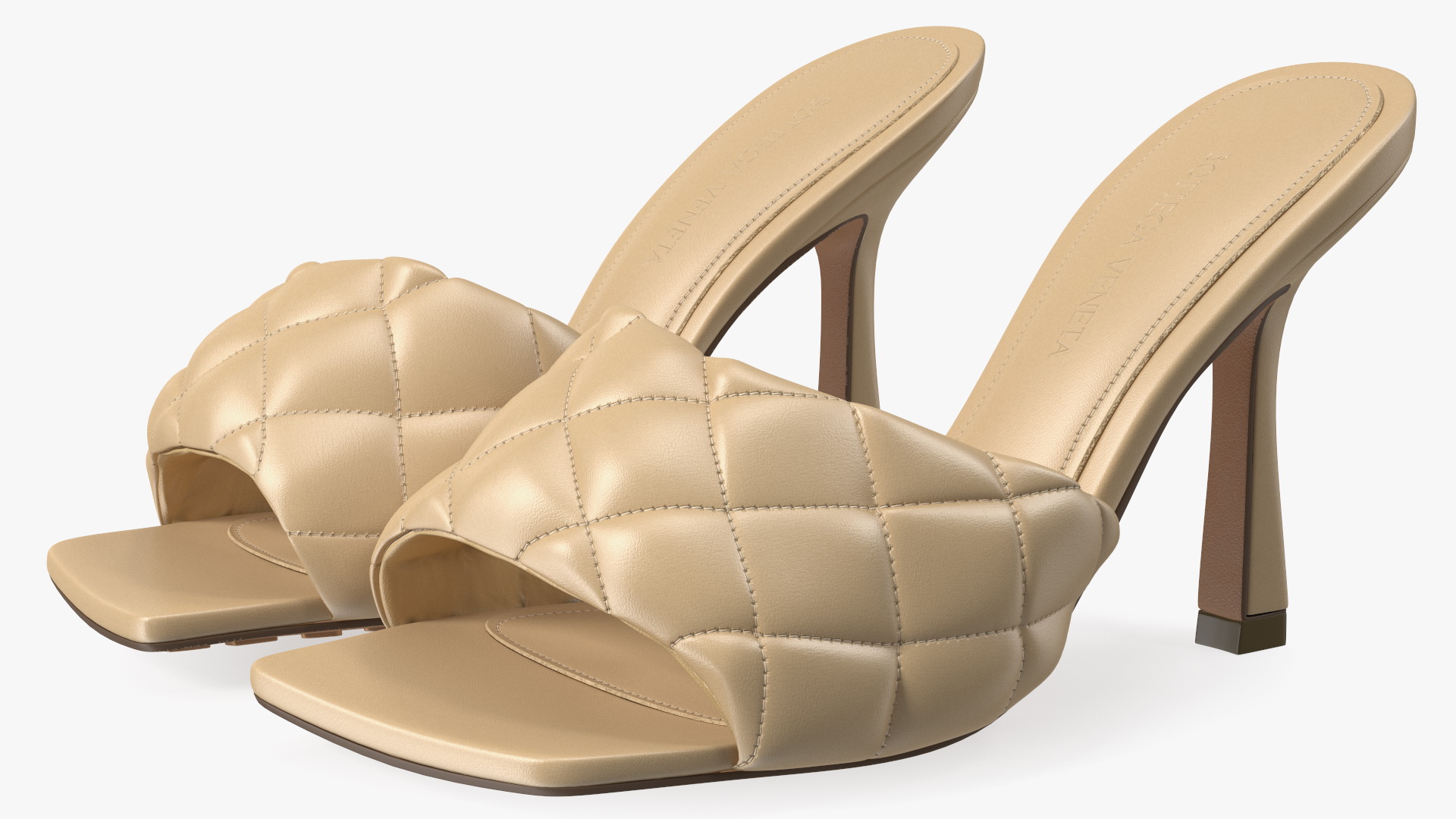 3D model Leather Heeled Mules Bottega Veneta