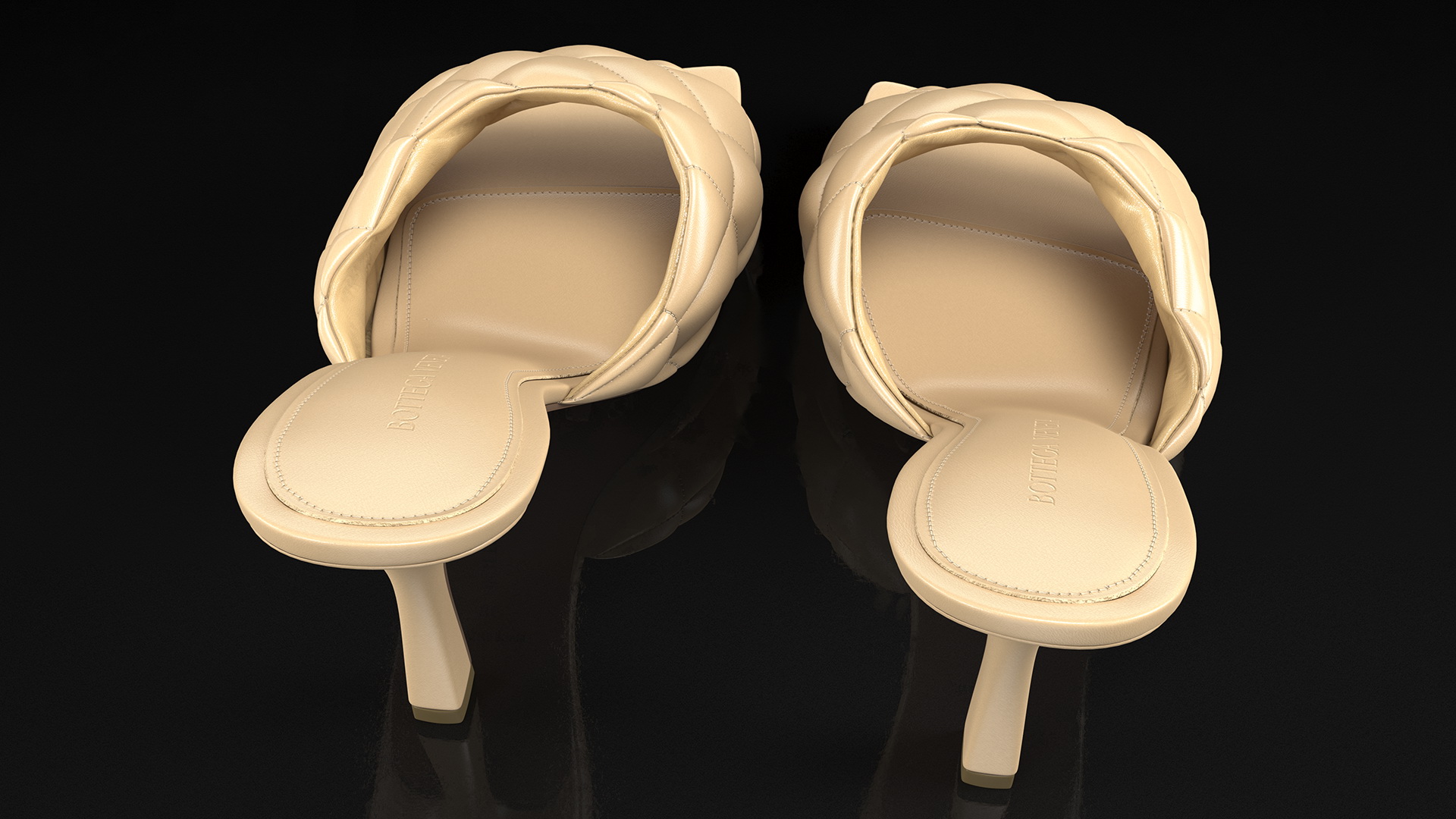 3D model Leather Heeled Mules Bottega Veneta