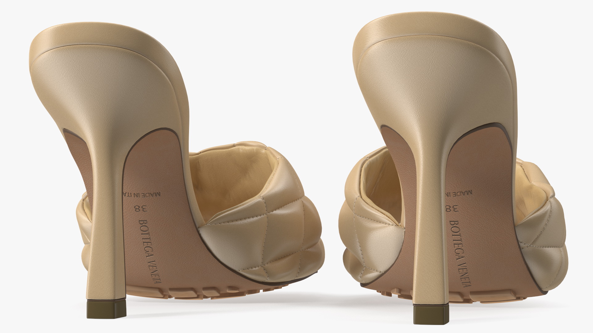3D model Leather Heeled Mules Bottega Veneta