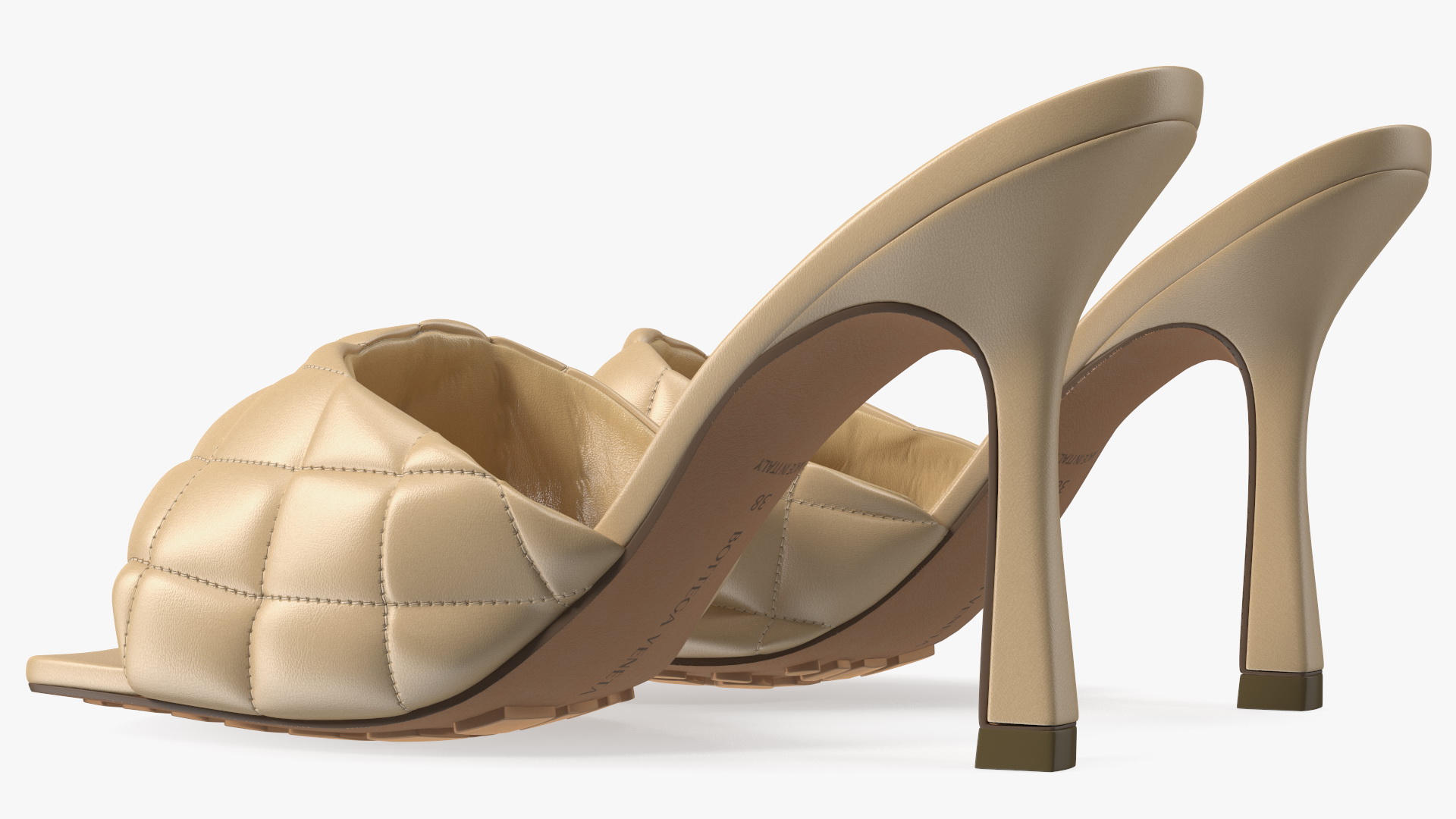 3D model Leather Heeled Mules Bottega Veneta