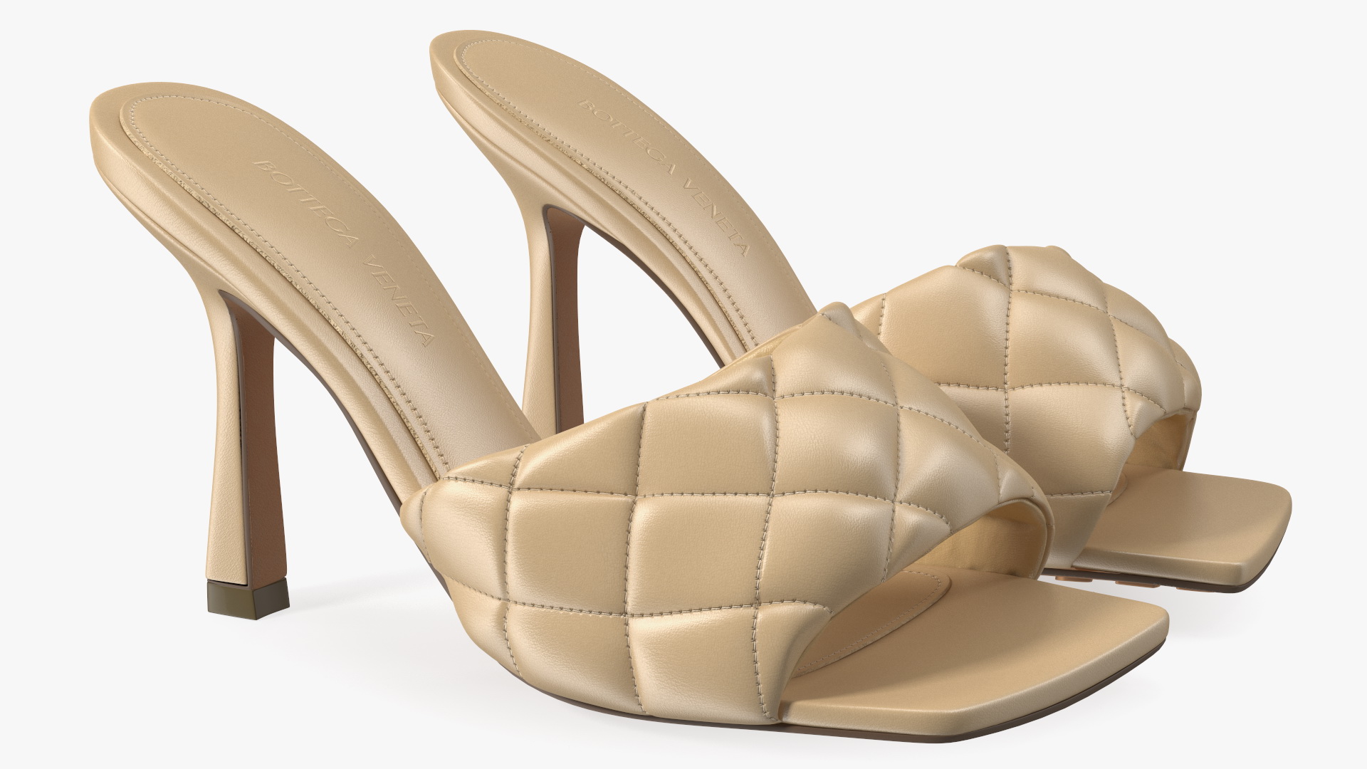 3D model Leather Heeled Mules Bottega Veneta