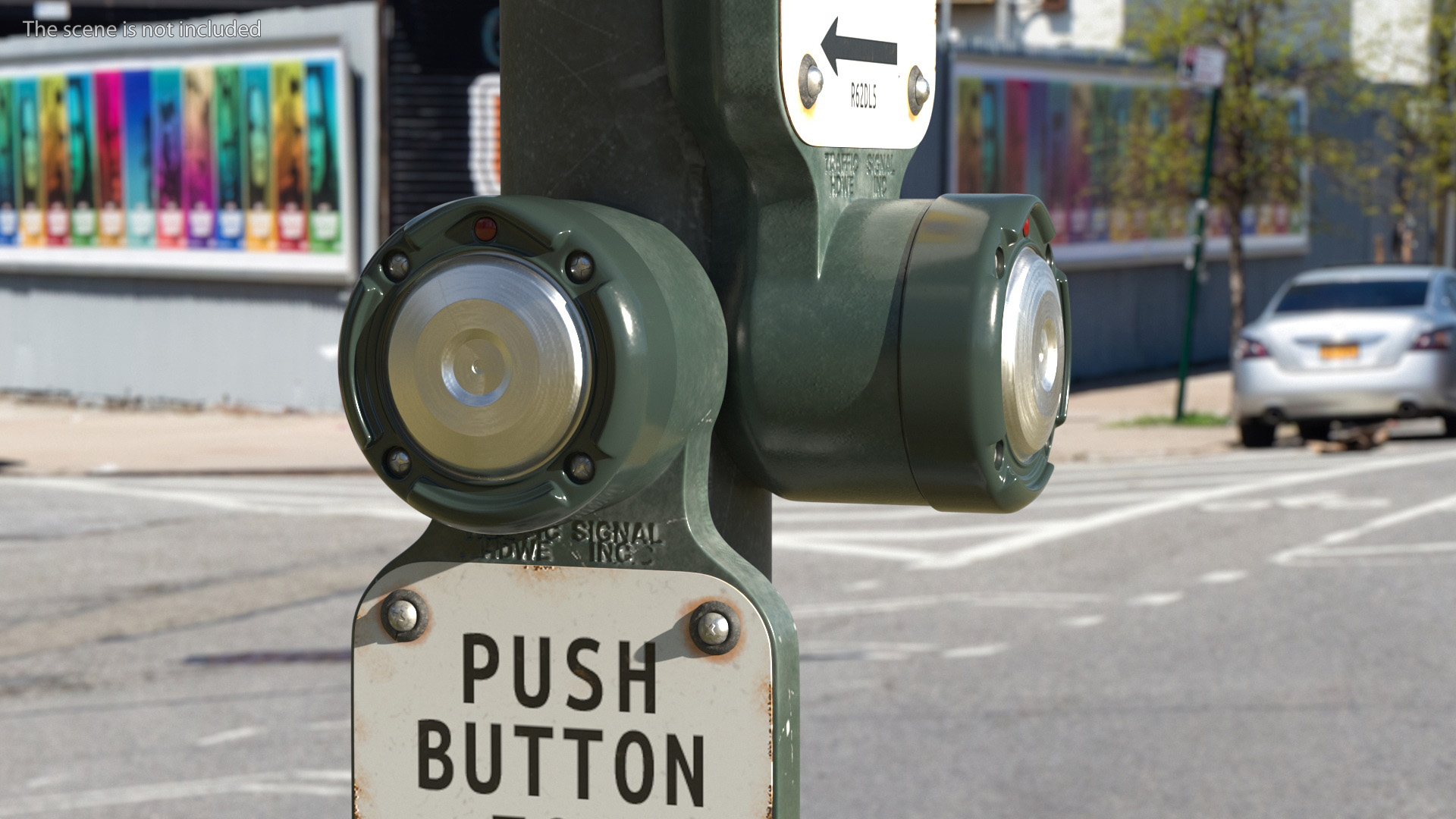 Crosswalk Button Dirty 3D