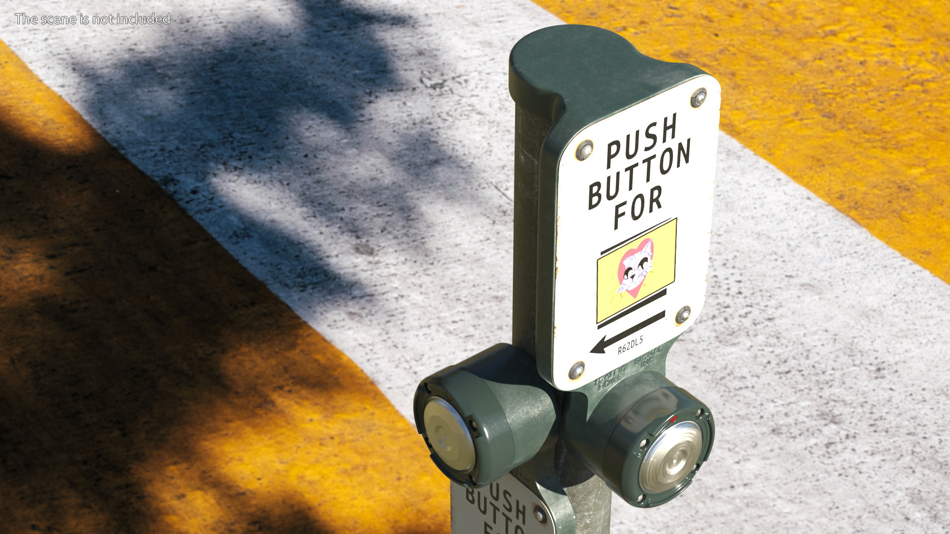 Crosswalk Button Dirty 3D