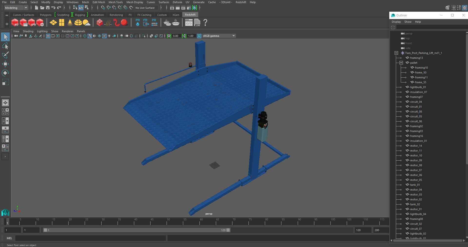 3D Two Post Parking Lift