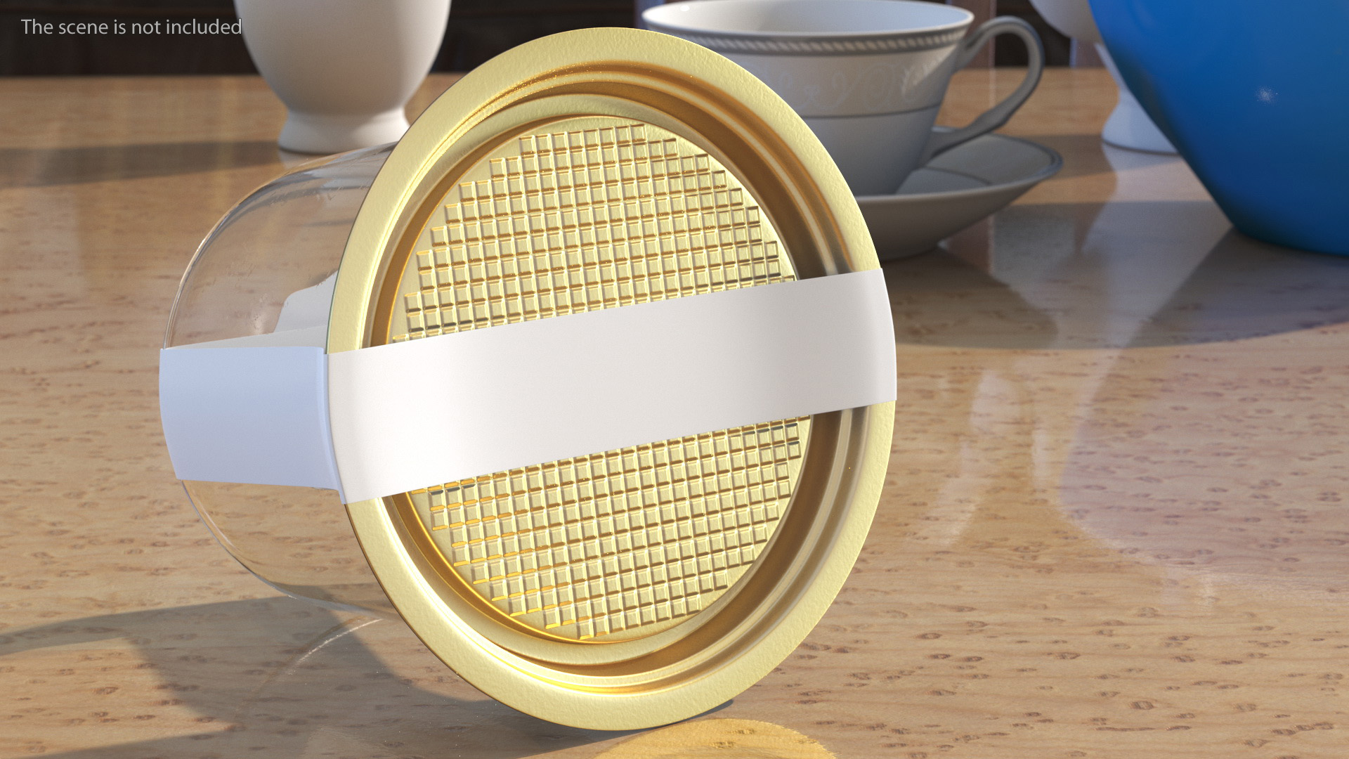 3D model Plastic Packaging for Cake Piece Round Golden