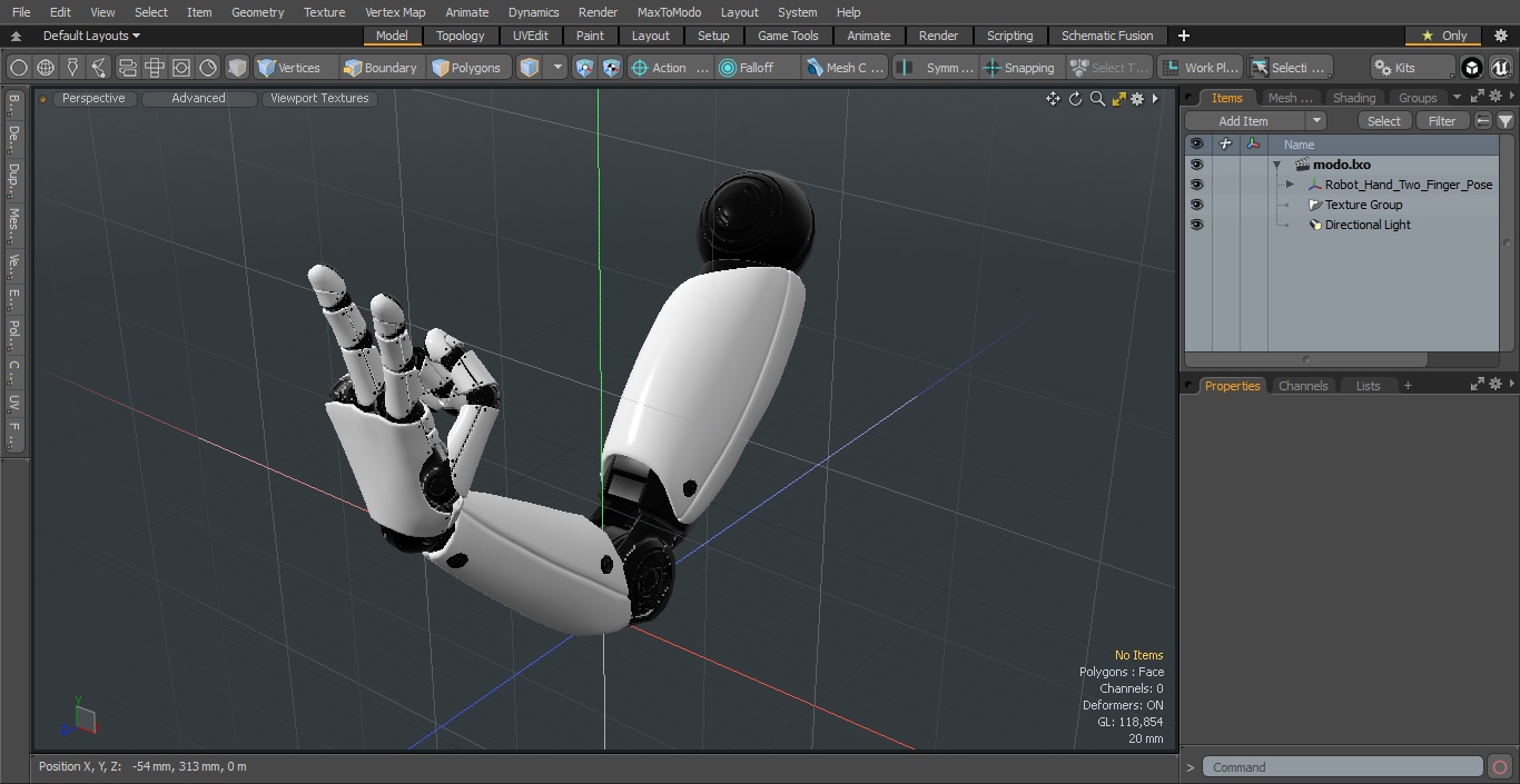 3D Robot Hand Two Finger Pose