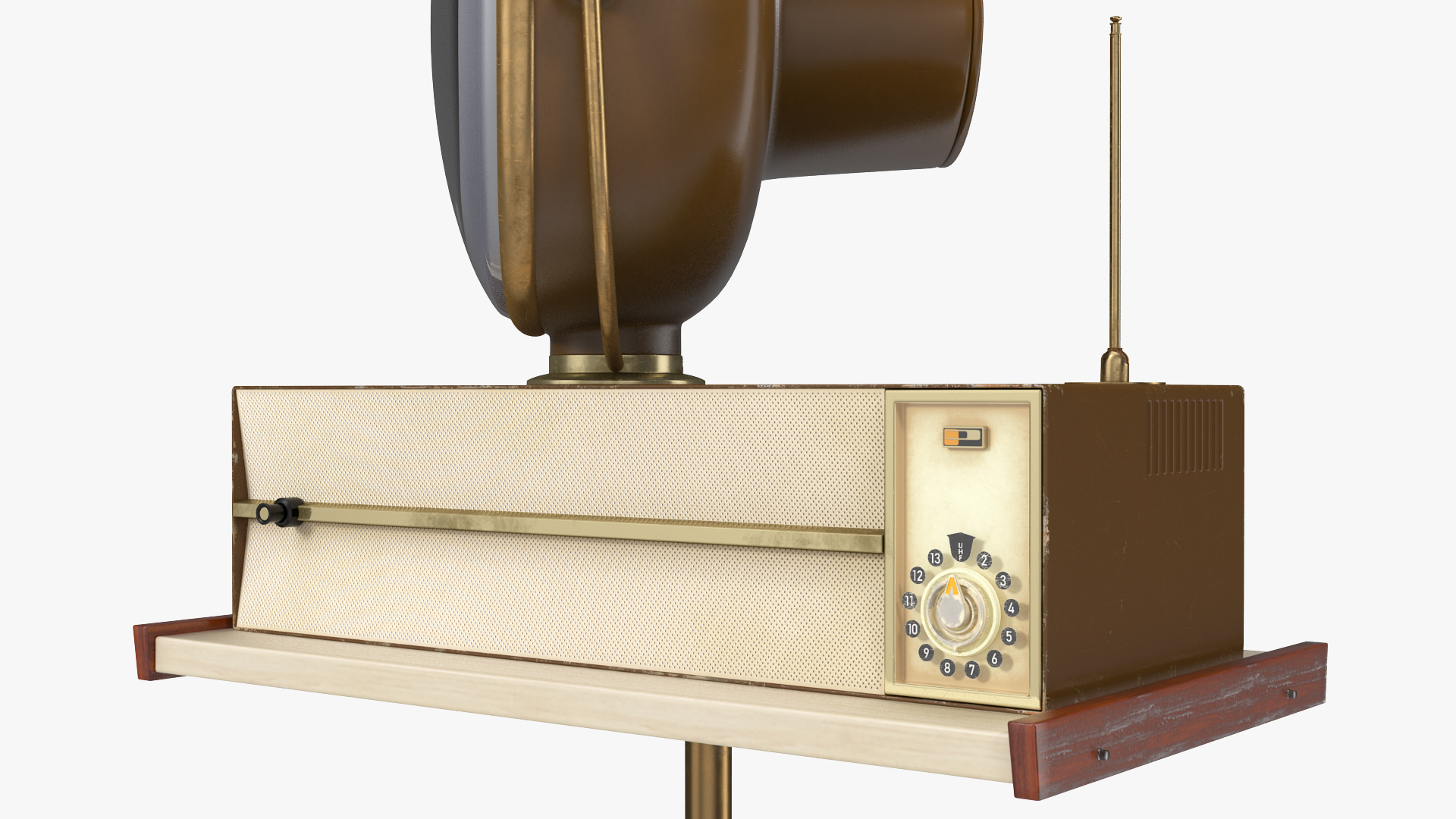3D Vintage Antique 50s TV with Stand model