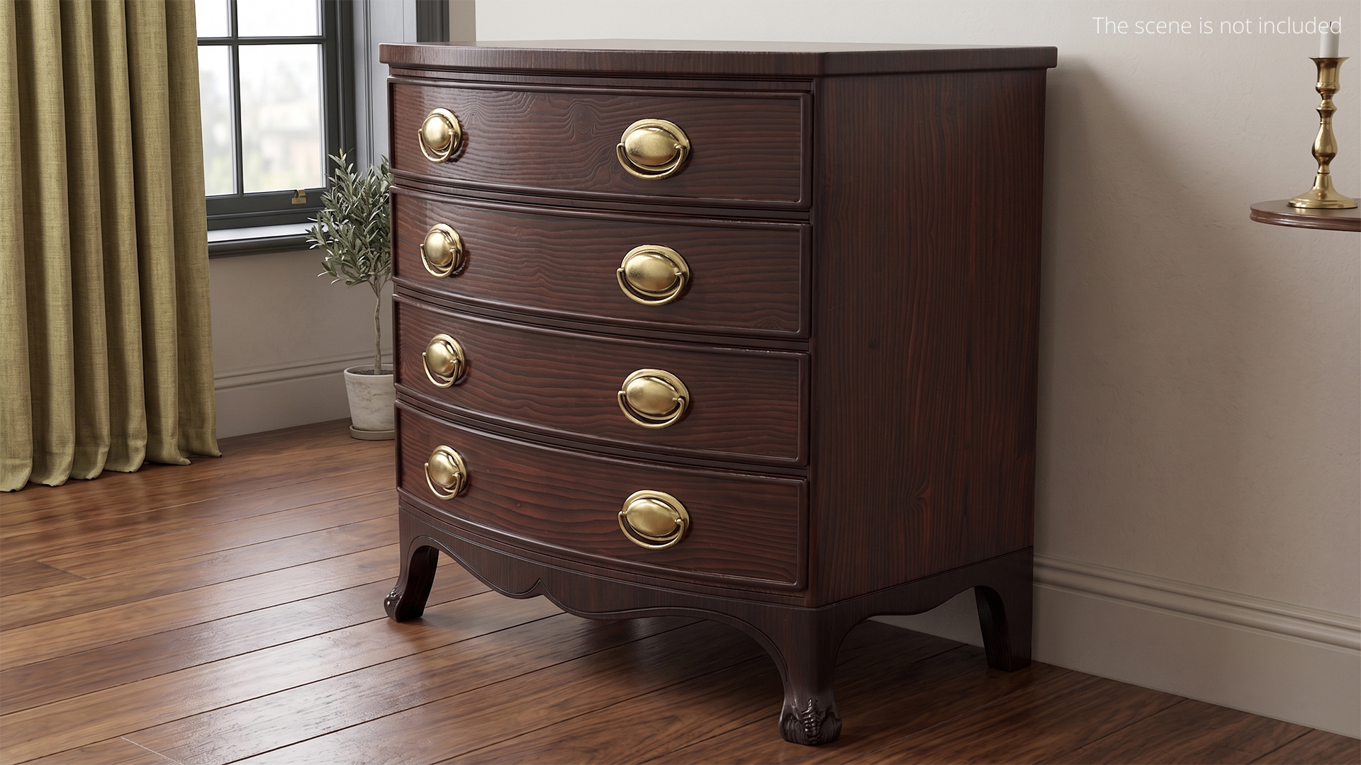 Oval Office Bow Front Drawer Chest Brown - view 2