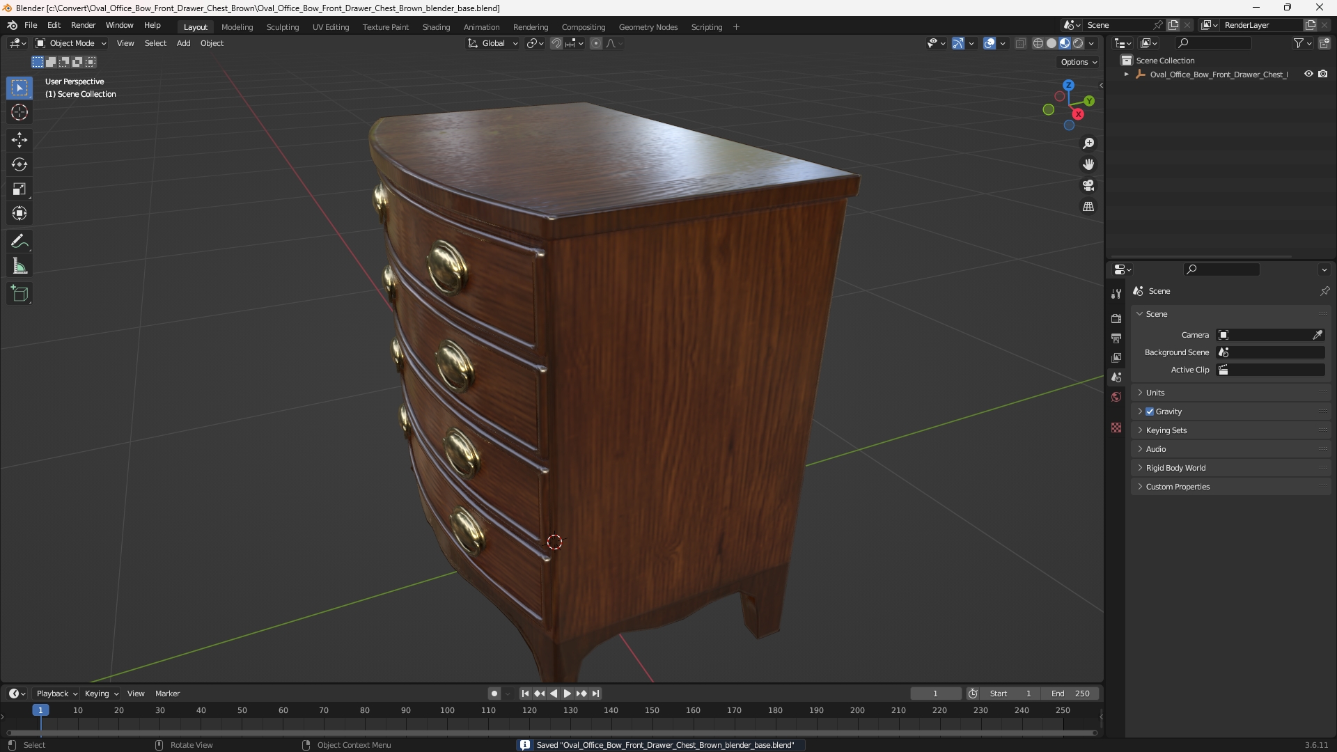 Oval Office Bow Front Drawer Chest Brown - view 10