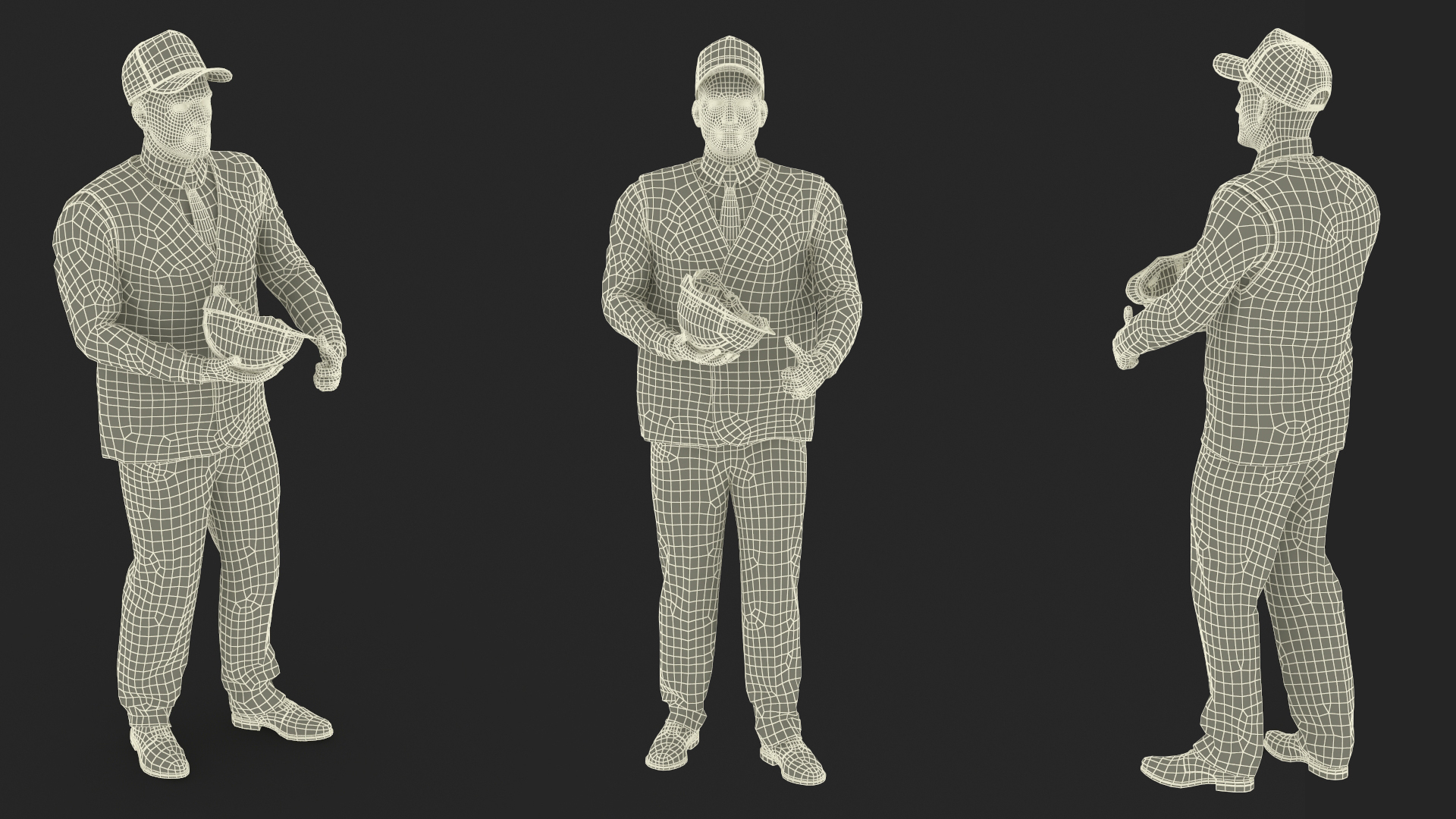 Construction Architect in Yellow Safety Jacket and MAGA Hat 3D model