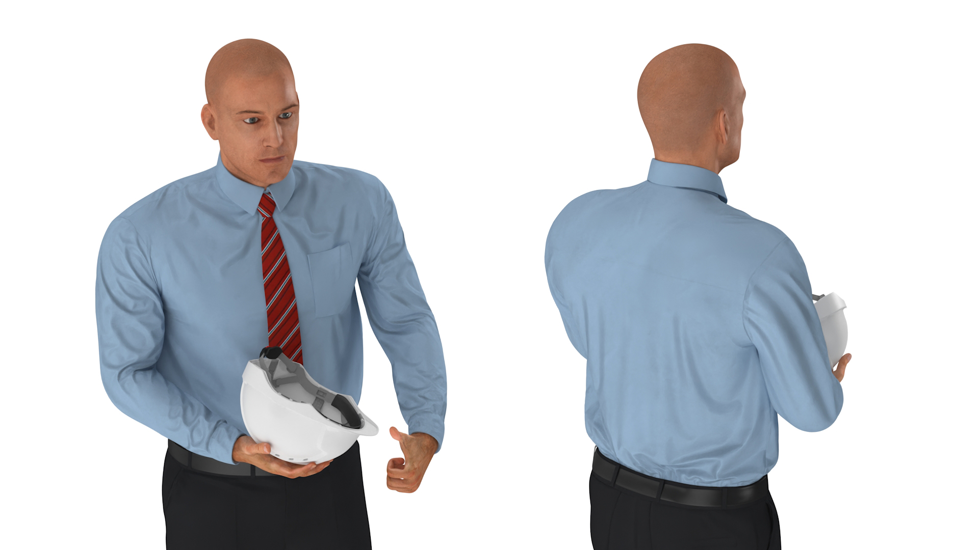 Construction Architect in Yellow Safety Jacket and MAGA Hat 3D model