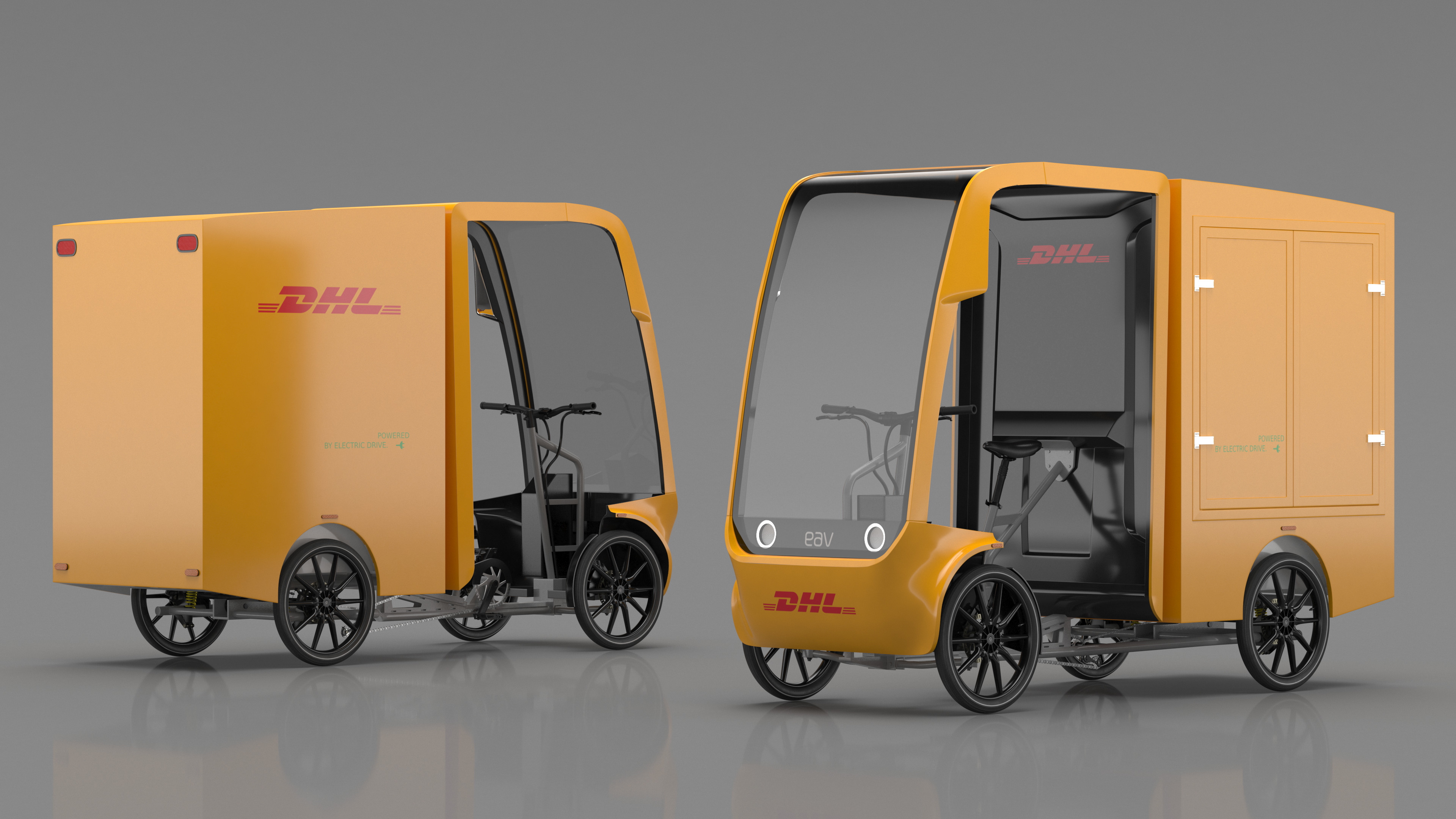 Electric Cargo Bike EAV DHL Rigged 3D model