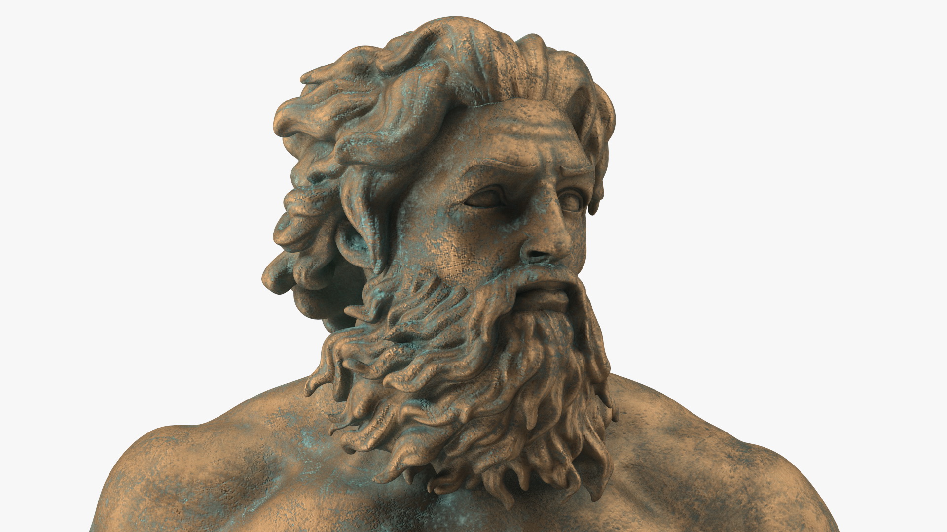 3D model Bronze Poseidon Sculpture