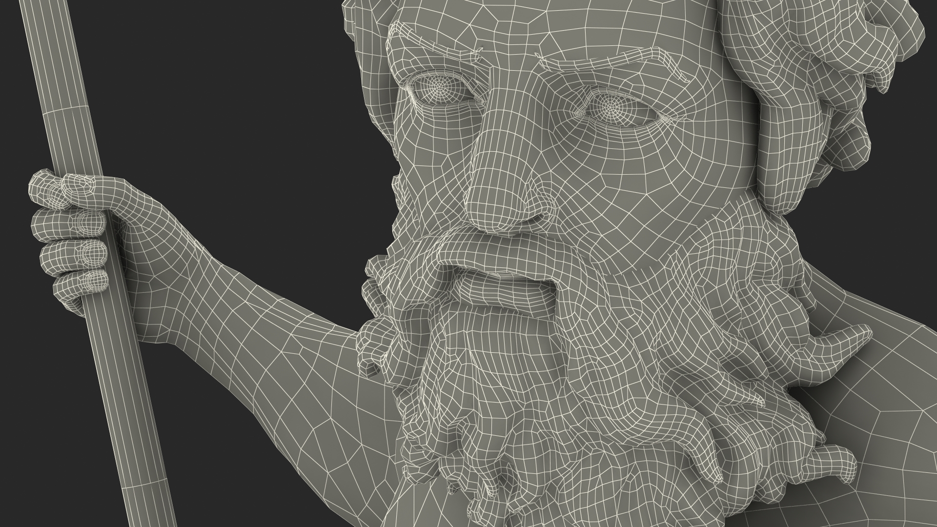 3D model Bronze Poseidon Sculpture