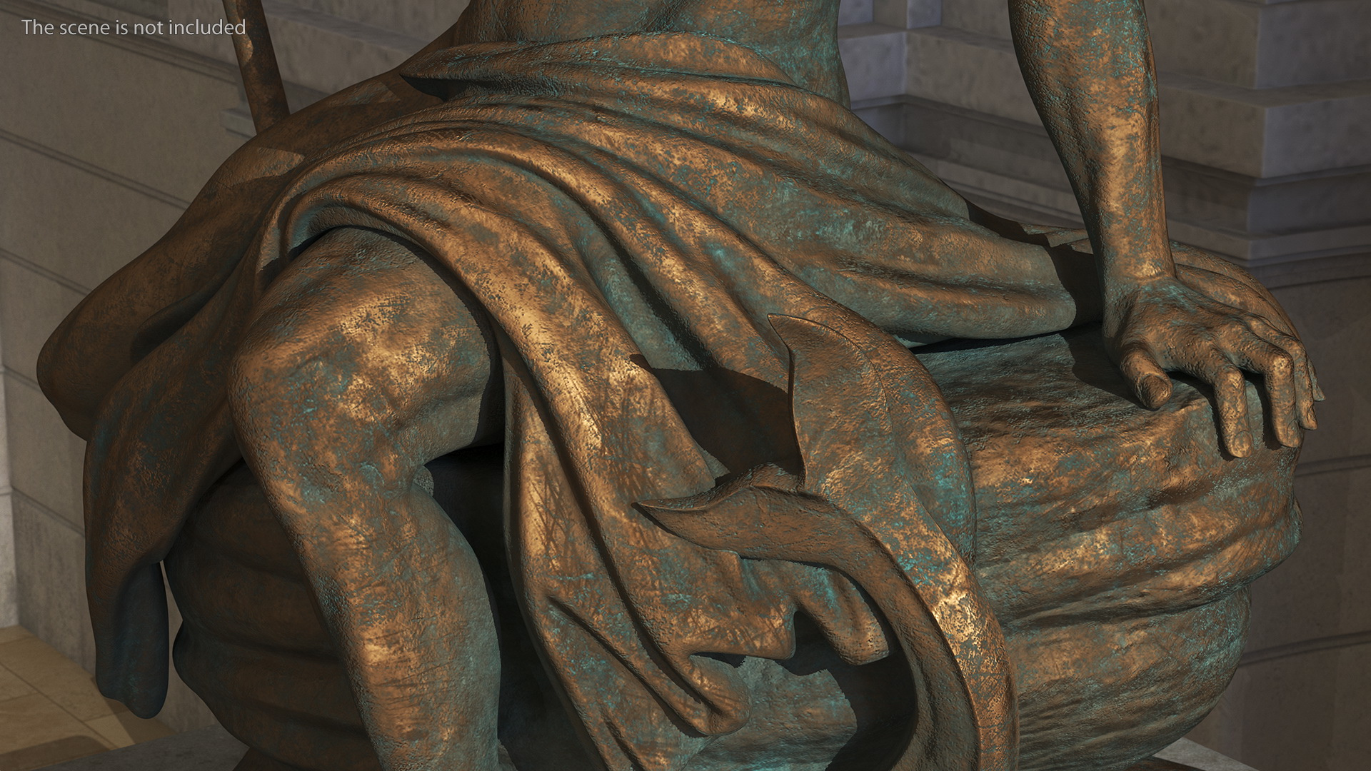 3D model Bronze Poseidon Sculpture