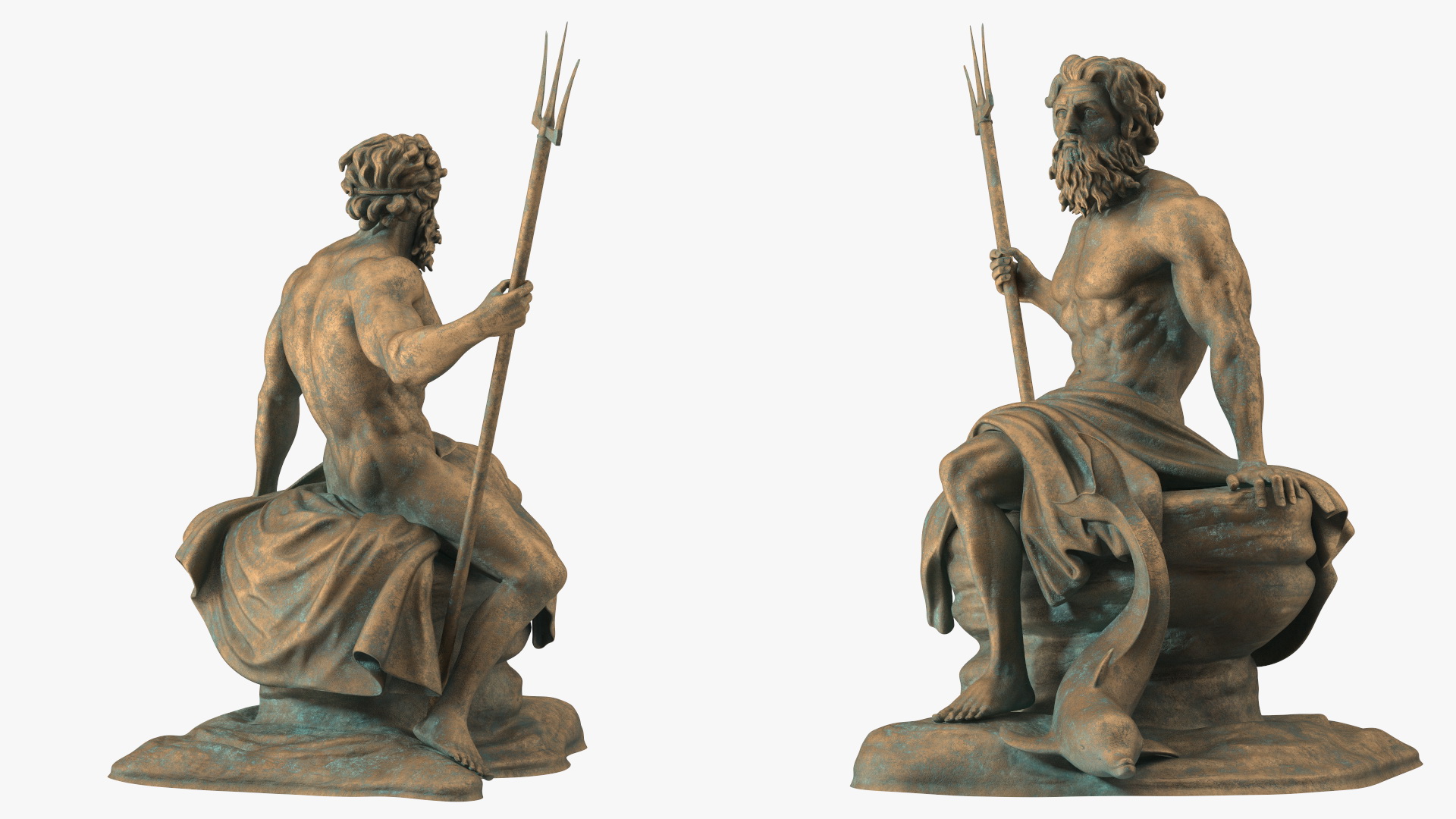 3D model Bronze Poseidon Sculpture