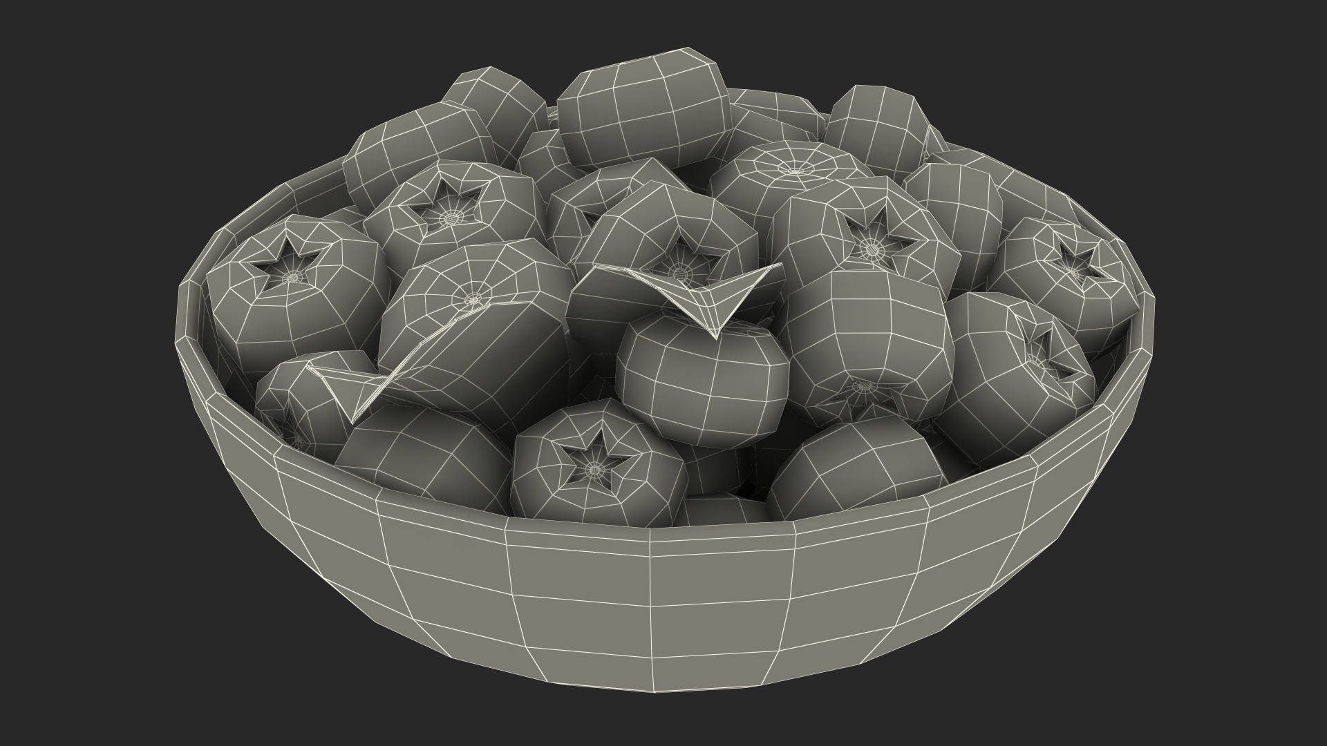 3D model Fresh Blueberries in Bowl