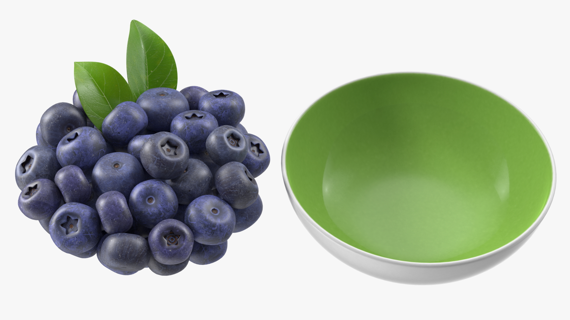 3D model Fresh Blueberries in Bowl