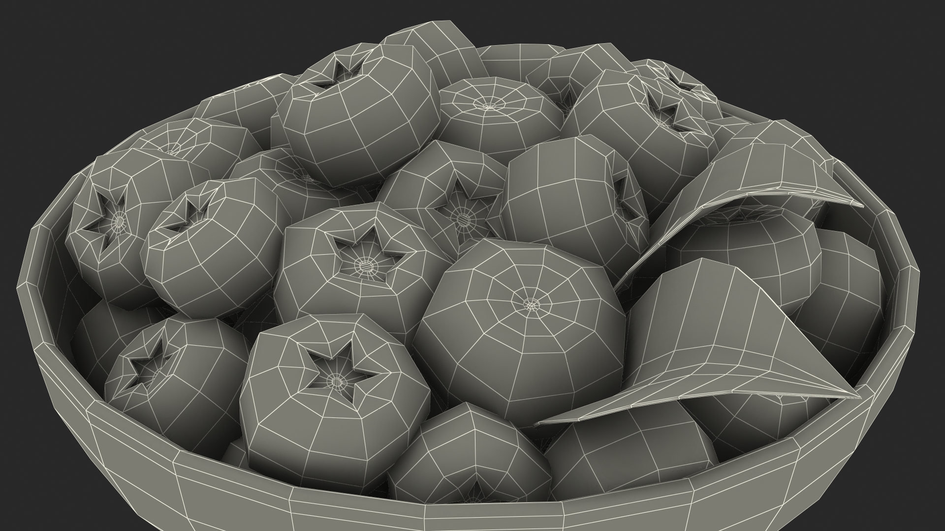 3D model Fresh Blueberries in Bowl