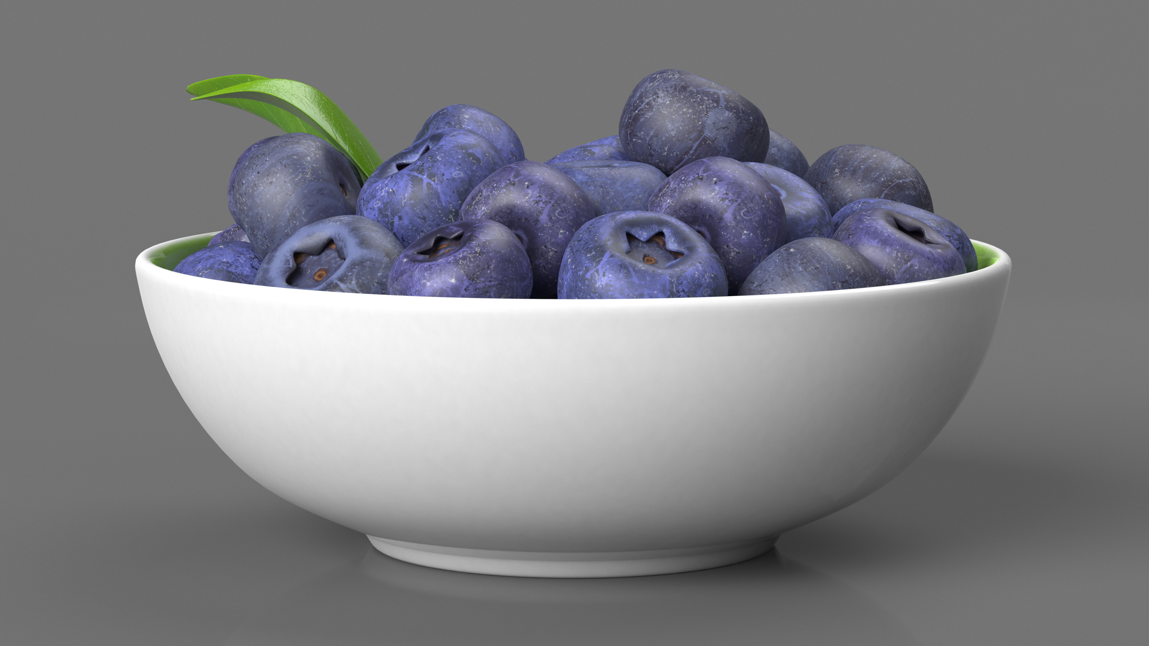 3D model Fresh Blueberries in Bowl