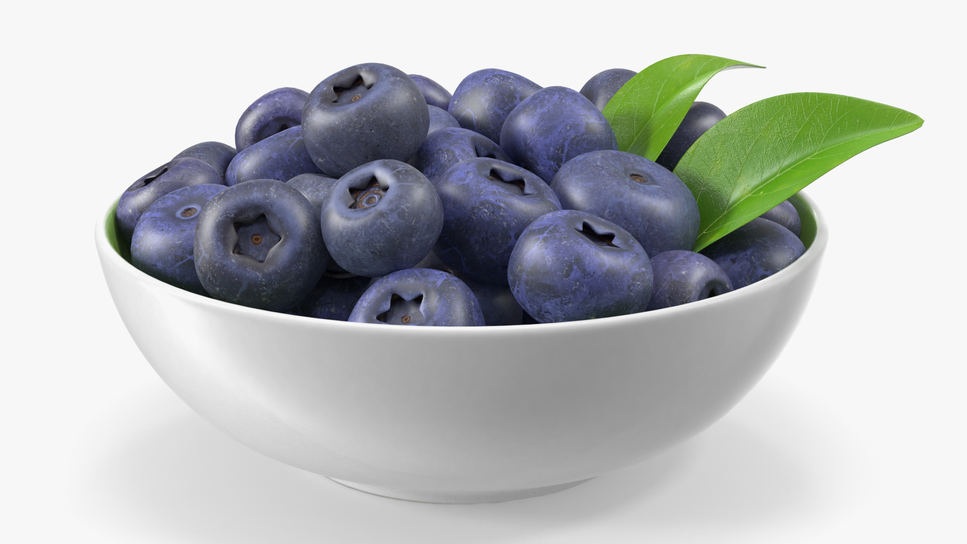 3D model Fresh Blueberries in Bowl