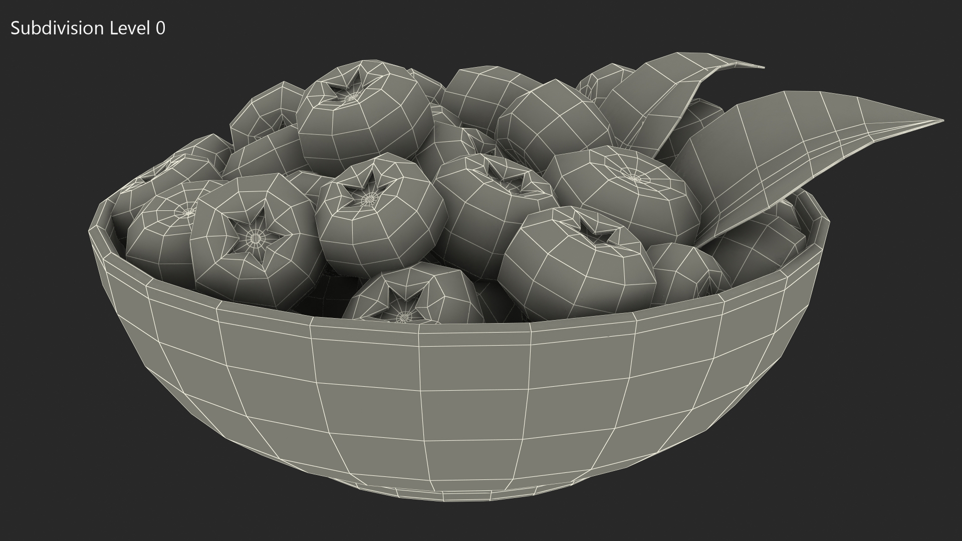 3D model Fresh Blueberries in Bowl
