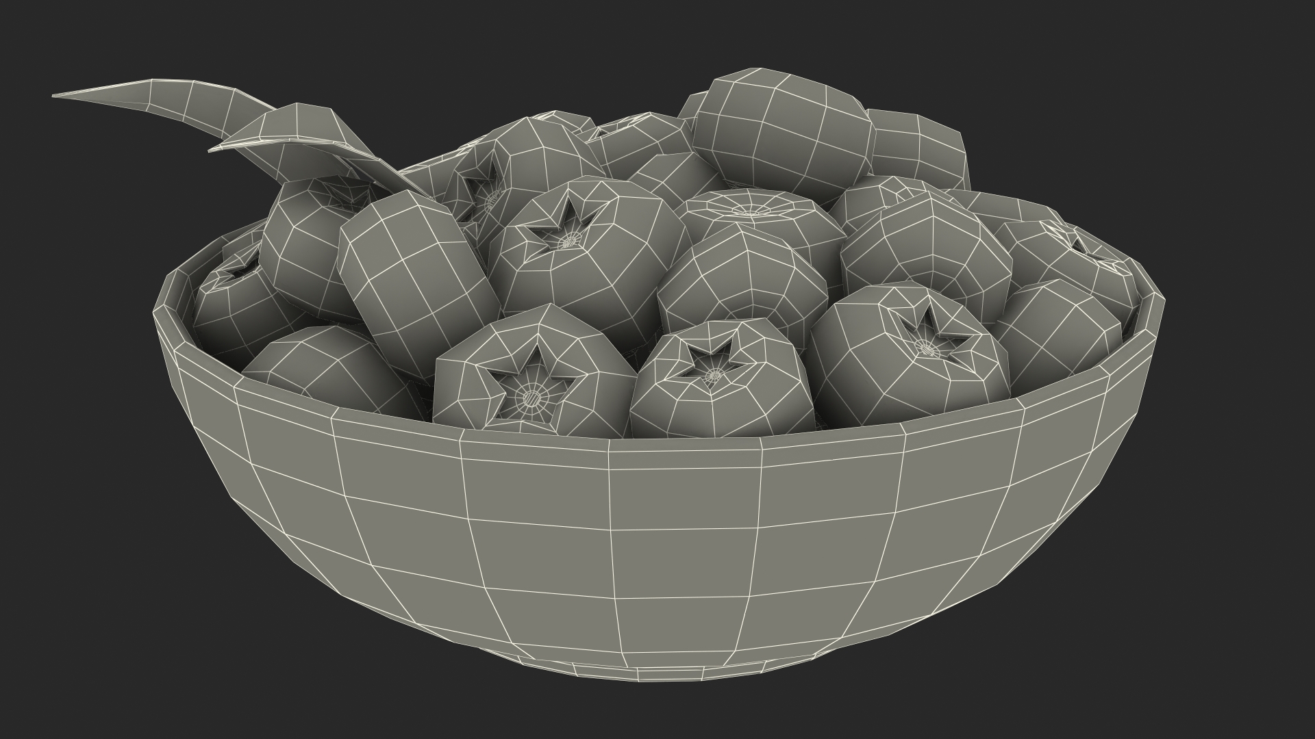 3D model Fresh Blueberries in Bowl