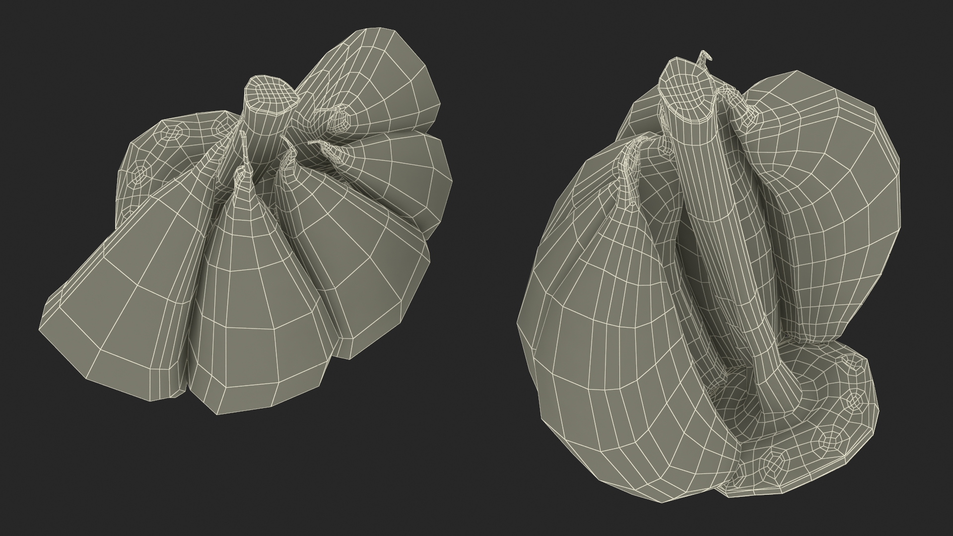 3D Half Head of Garlic Red model