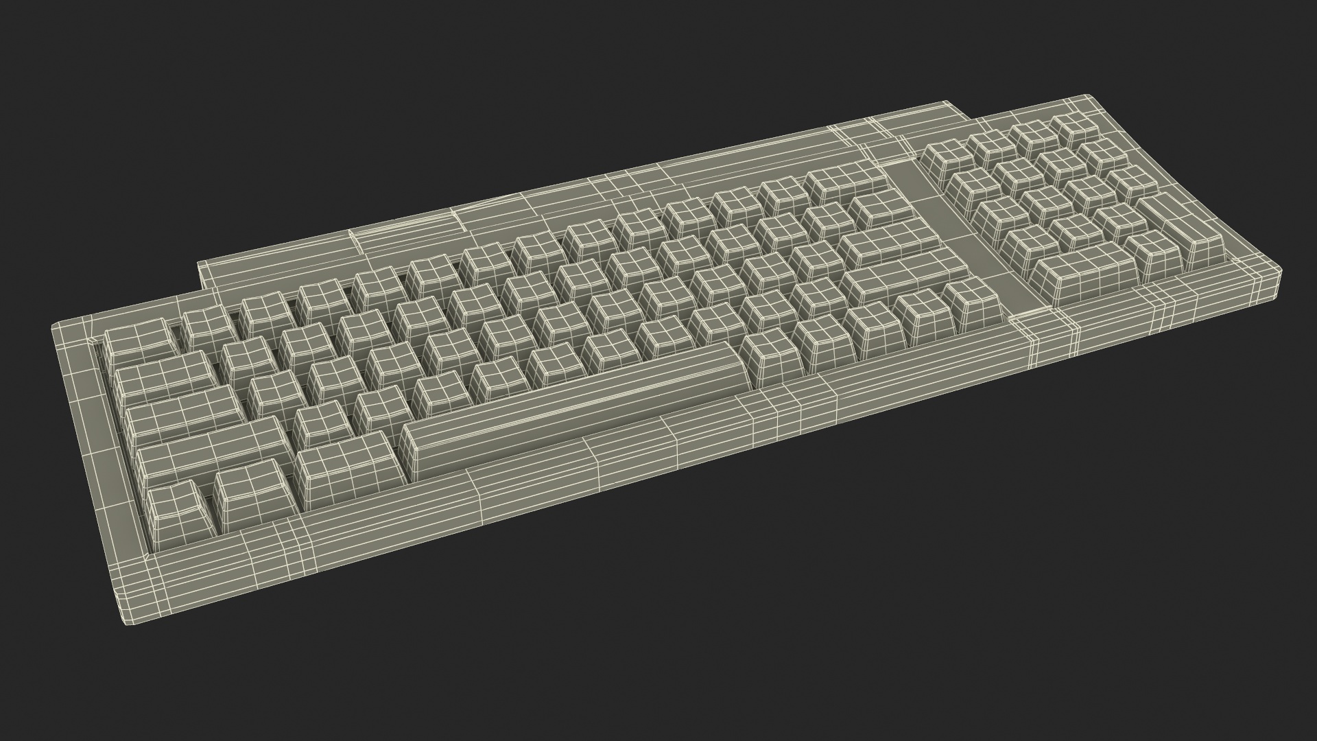 3D model Vintage Apple Keyboard II