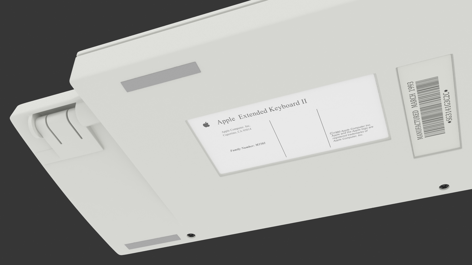 3D model Vintage Apple Keyboard II