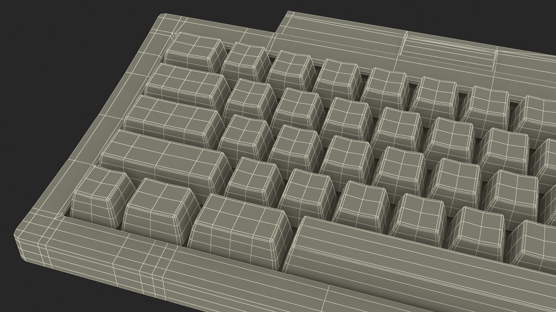 3D model Vintage Apple Keyboard II
