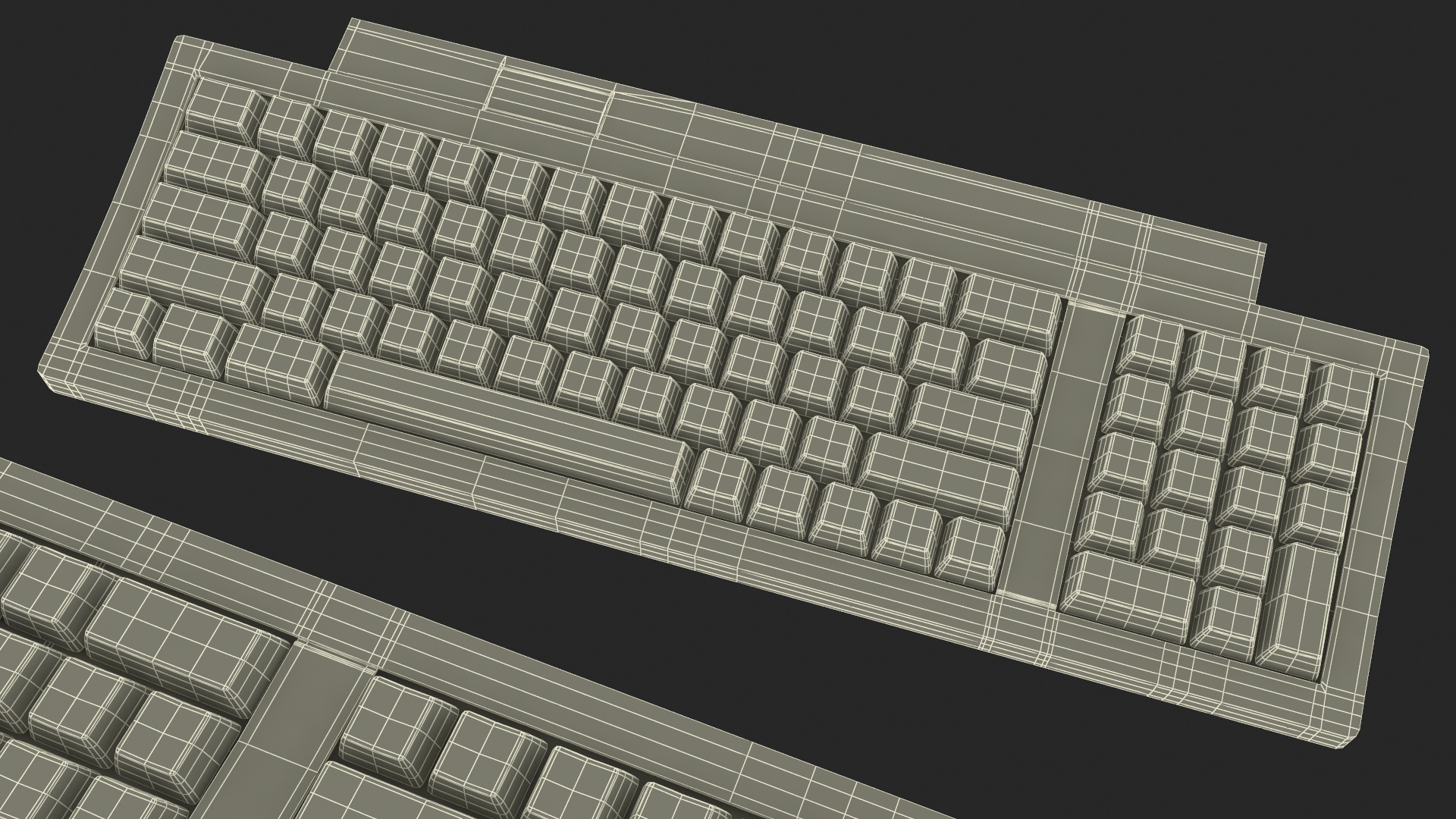 3D model Vintage Apple Keyboard II