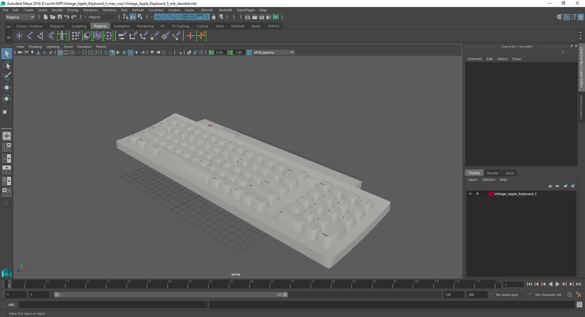3D model Vintage Apple Keyboard II
