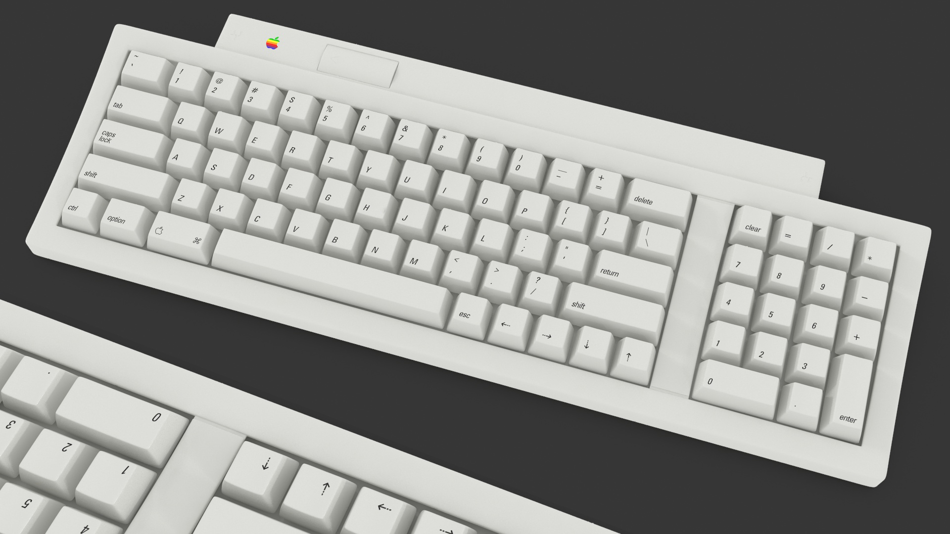 3D model Vintage Apple Keyboard II