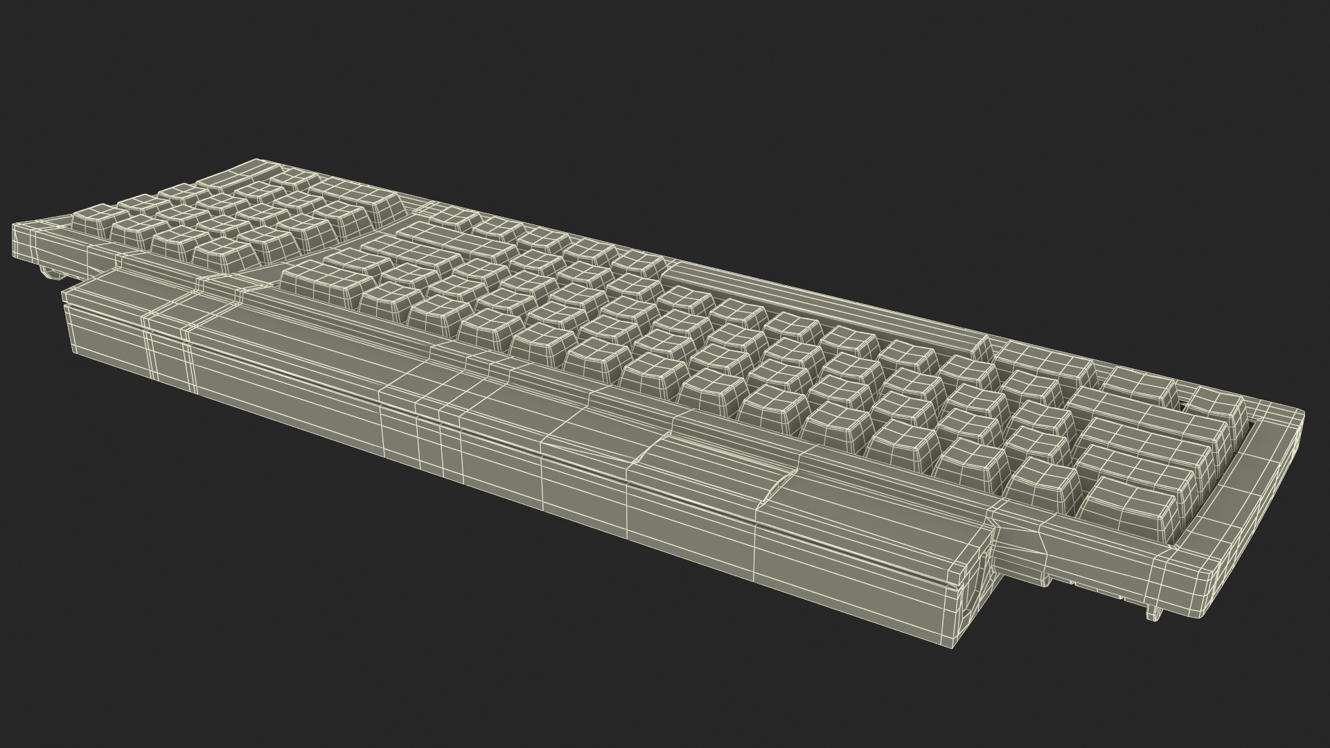 3D model Vintage Apple Keyboard II