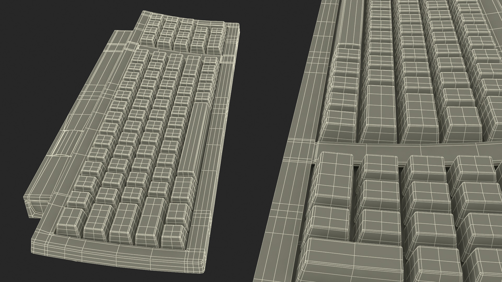 3D model Vintage Apple Keyboard II