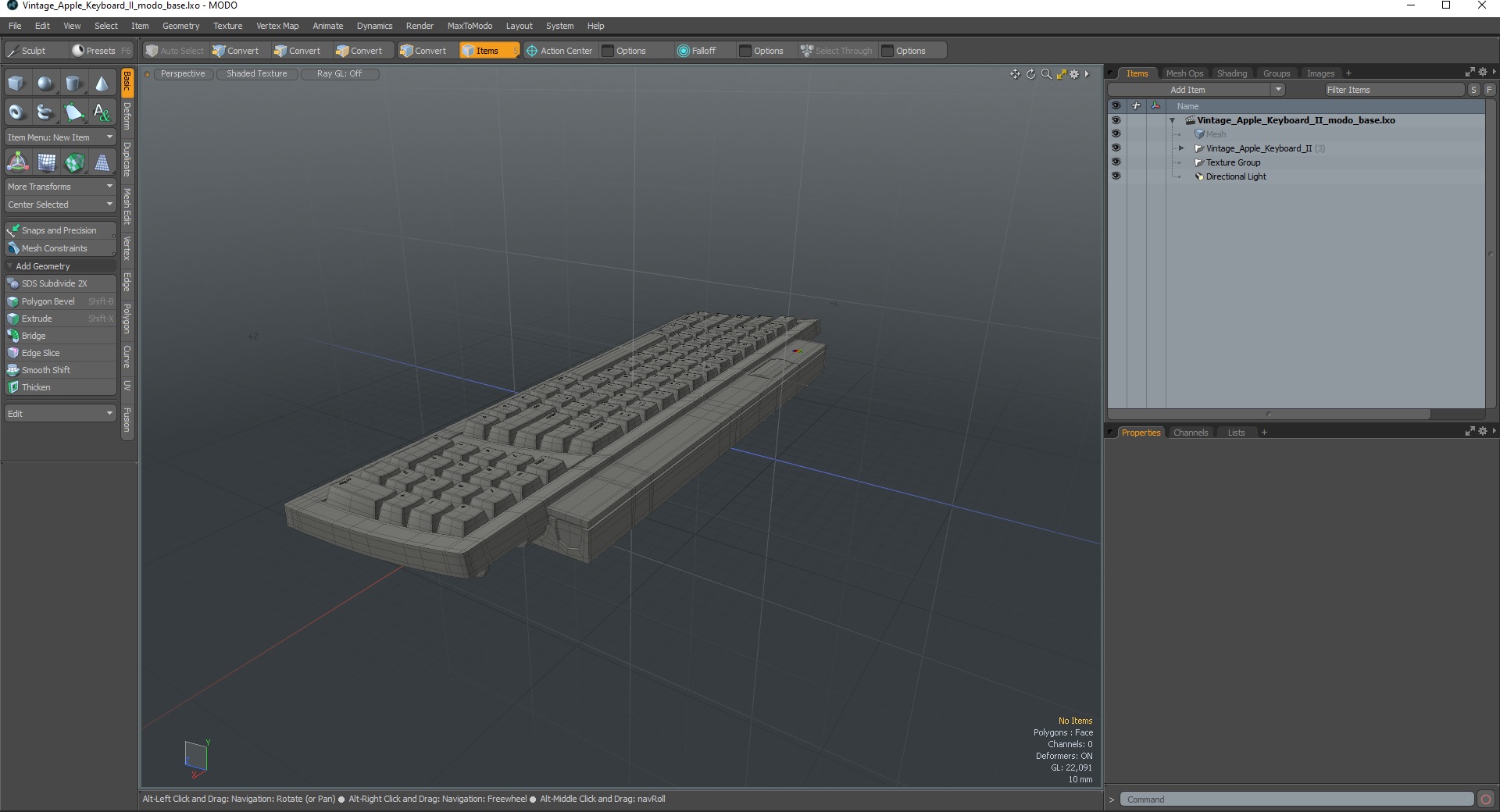 3D model Vintage Apple Keyboard II