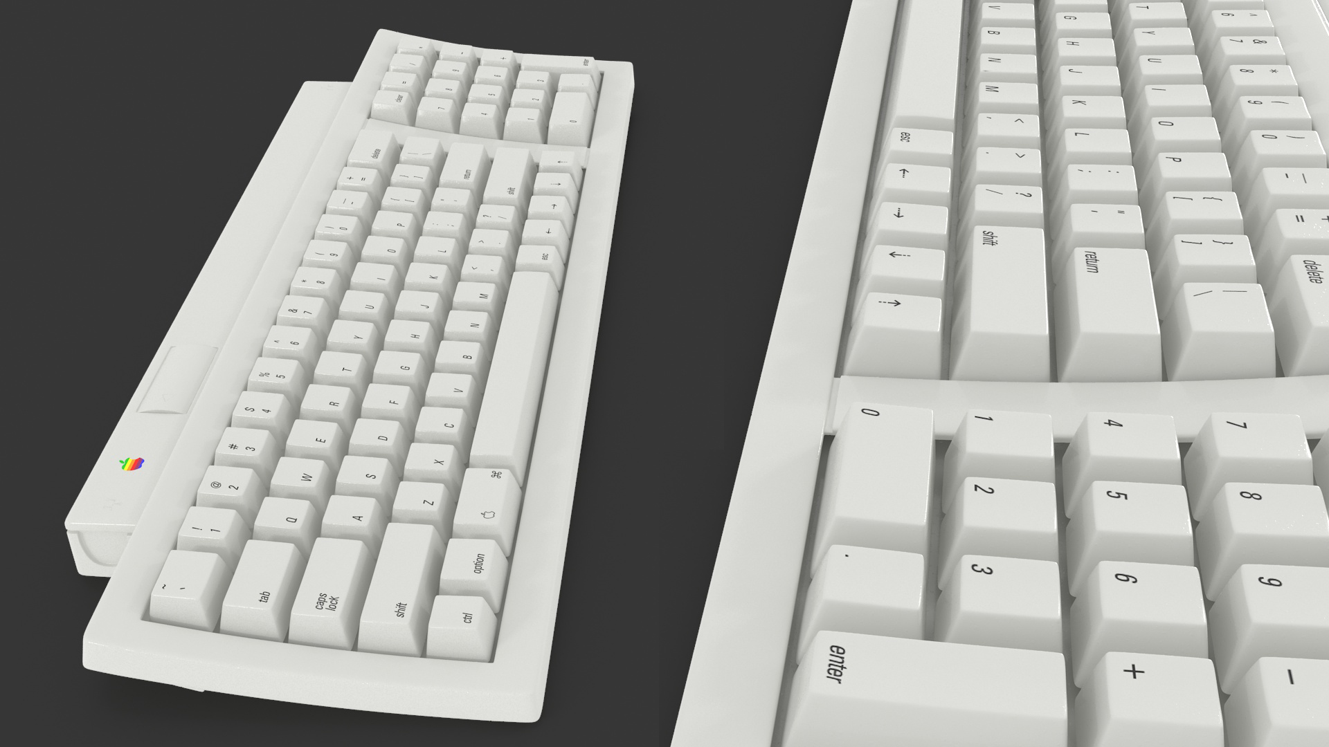 3D model Vintage Apple Keyboard II