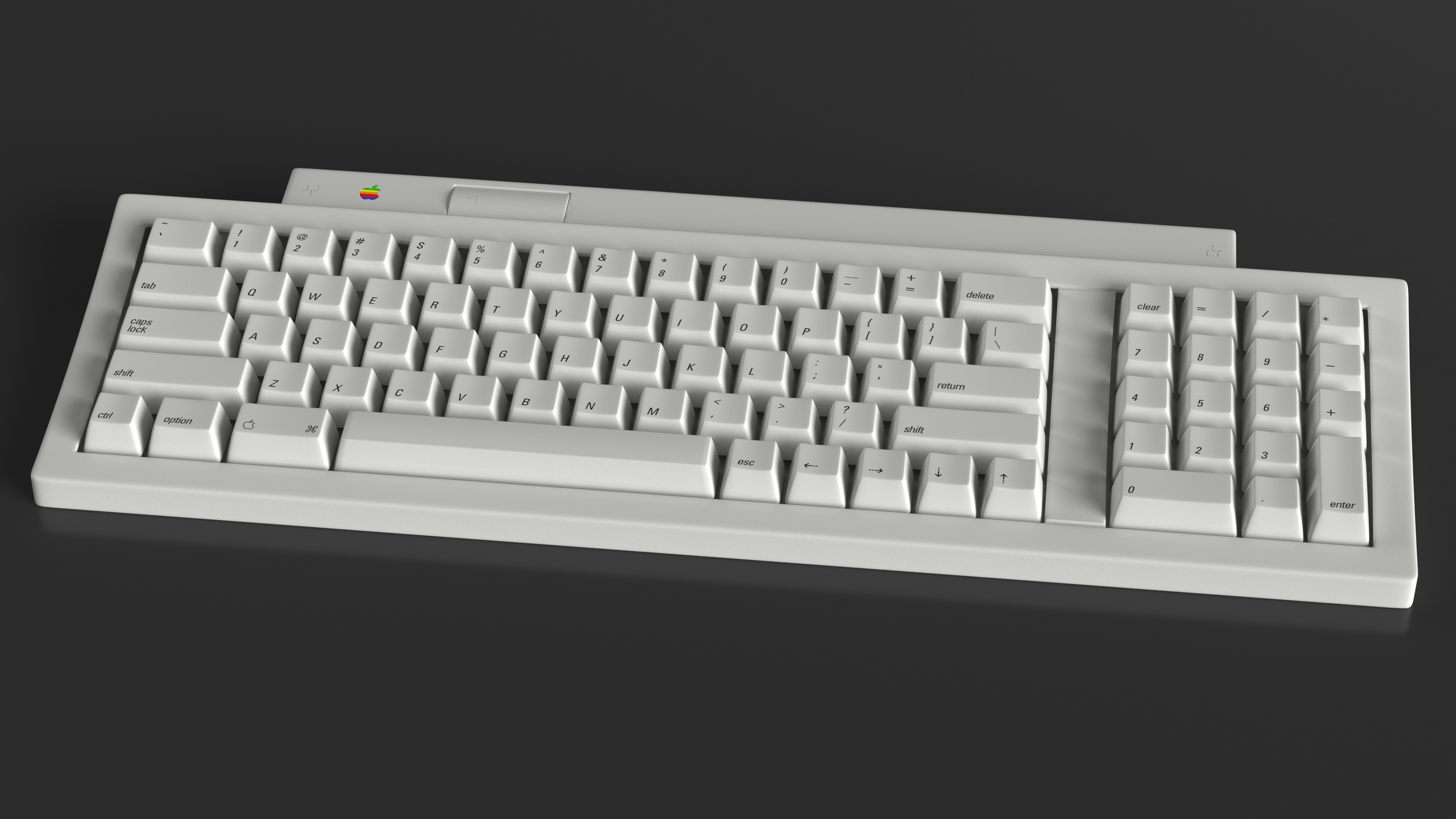 3D model Vintage Apple Keyboard II