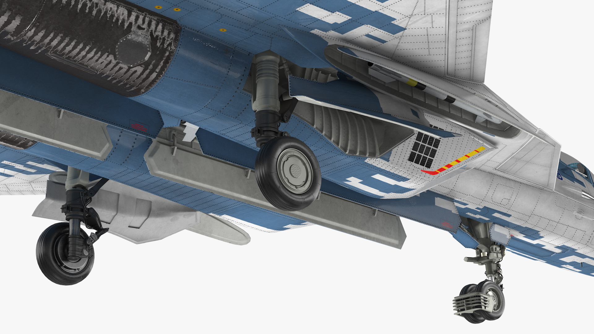 3D SU 57 Stealth Jet Fighter Pixel Camouflage Rigged for Maya model