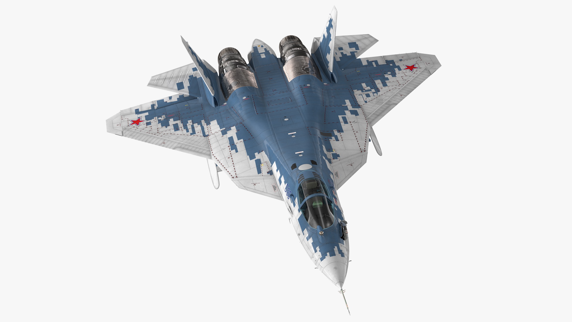 3D SU 57 Stealth Jet Fighter Pixel Camouflage Rigged for Maya model