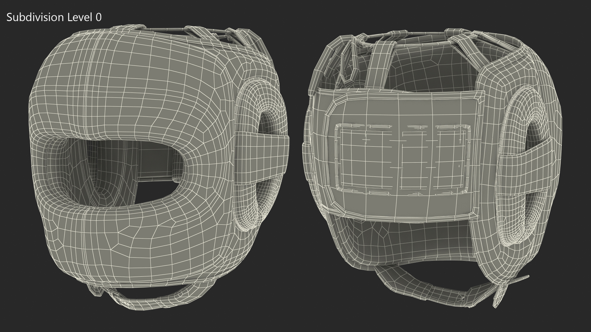 Face Protector Boxing Helmet Closed Type for Sparring Black 3D model